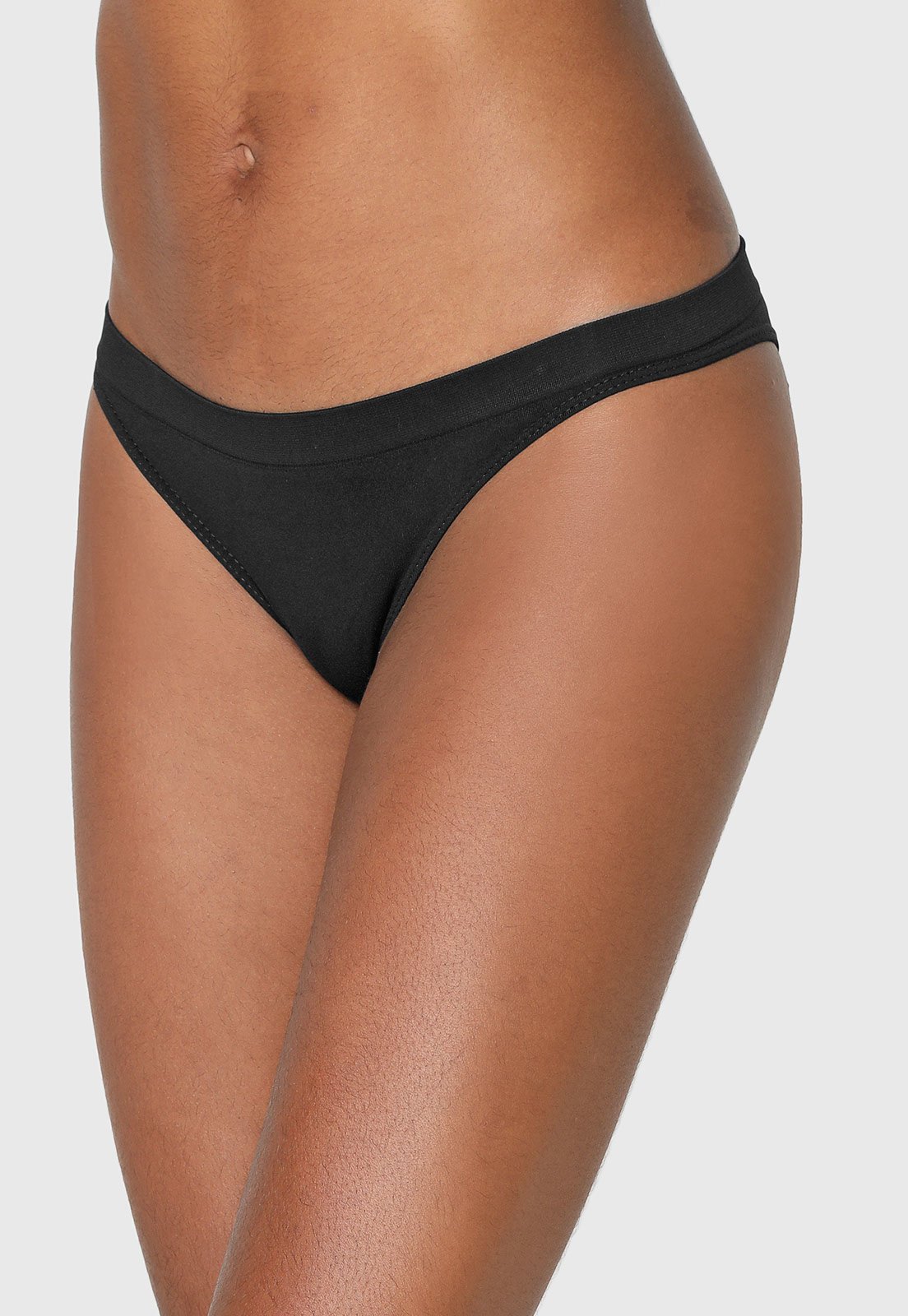 Vista 2 Calcinha Lupo Tanga Loba Sem Costura Preta preto Lupo preto