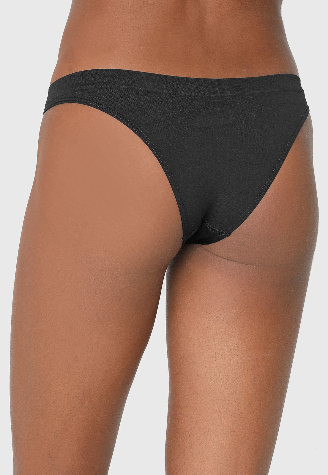 Vista 3 Calcinha Lupo Tanga Loba Sem Costura Preta preto Lupo preto