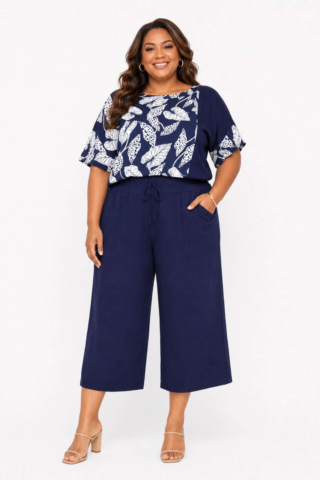 Conjunto Feminino Plus D Bell Outlet Fashion Azul Marinho