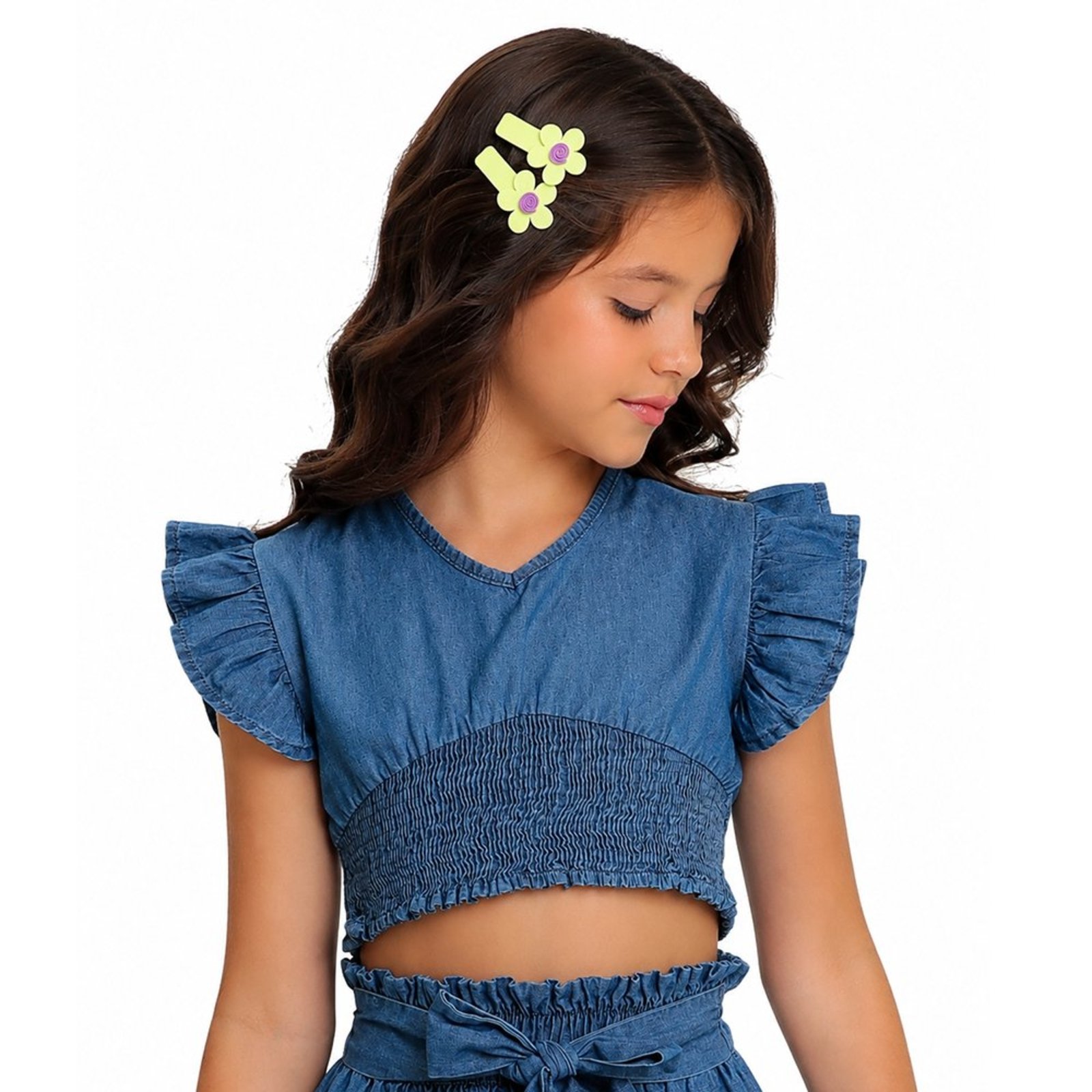 Infantil - Blusinha Juvenil Look Jeans Elastex Jeans