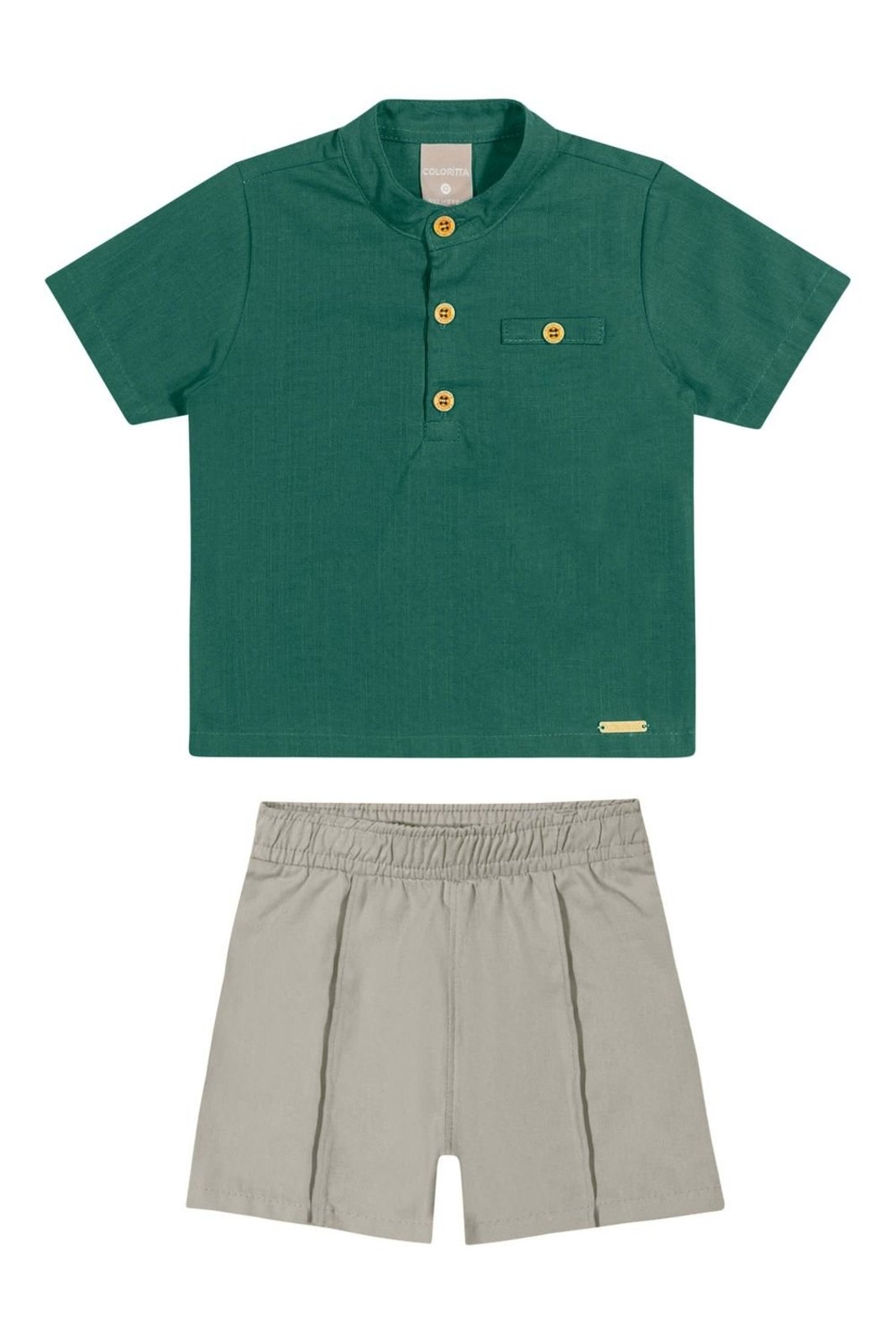 Infantil - Conjunto Menino Botões Curto Colorittá Verde