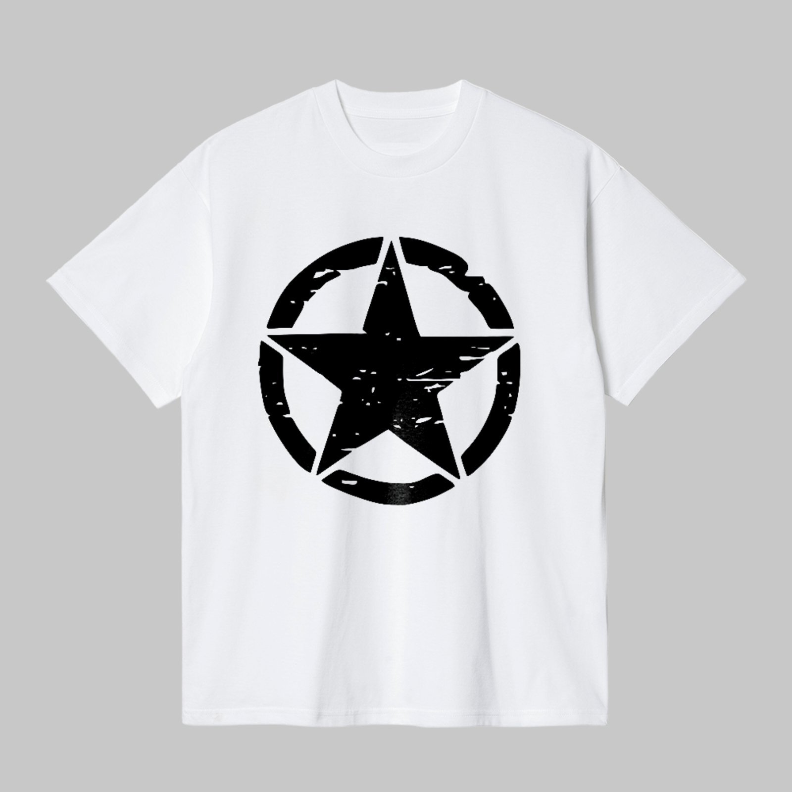 Camiseta Básica Estrela Army Militar Style Unissex Branco