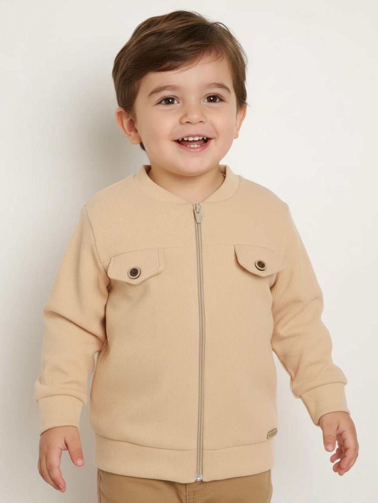 Infantil - Jaqueta Cotelê Para Menino - BEGE