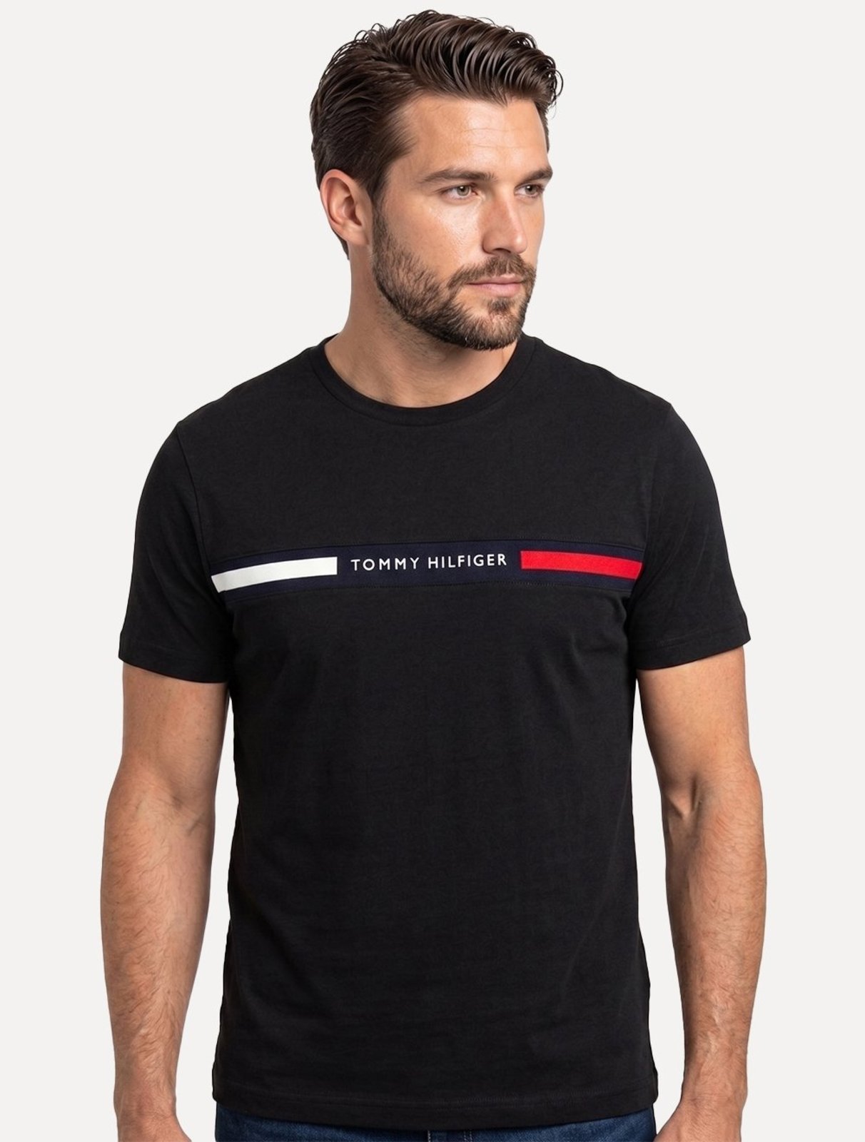 Camiseta Tommy Hilfiger Masculina Chest Insert Logo Preta
