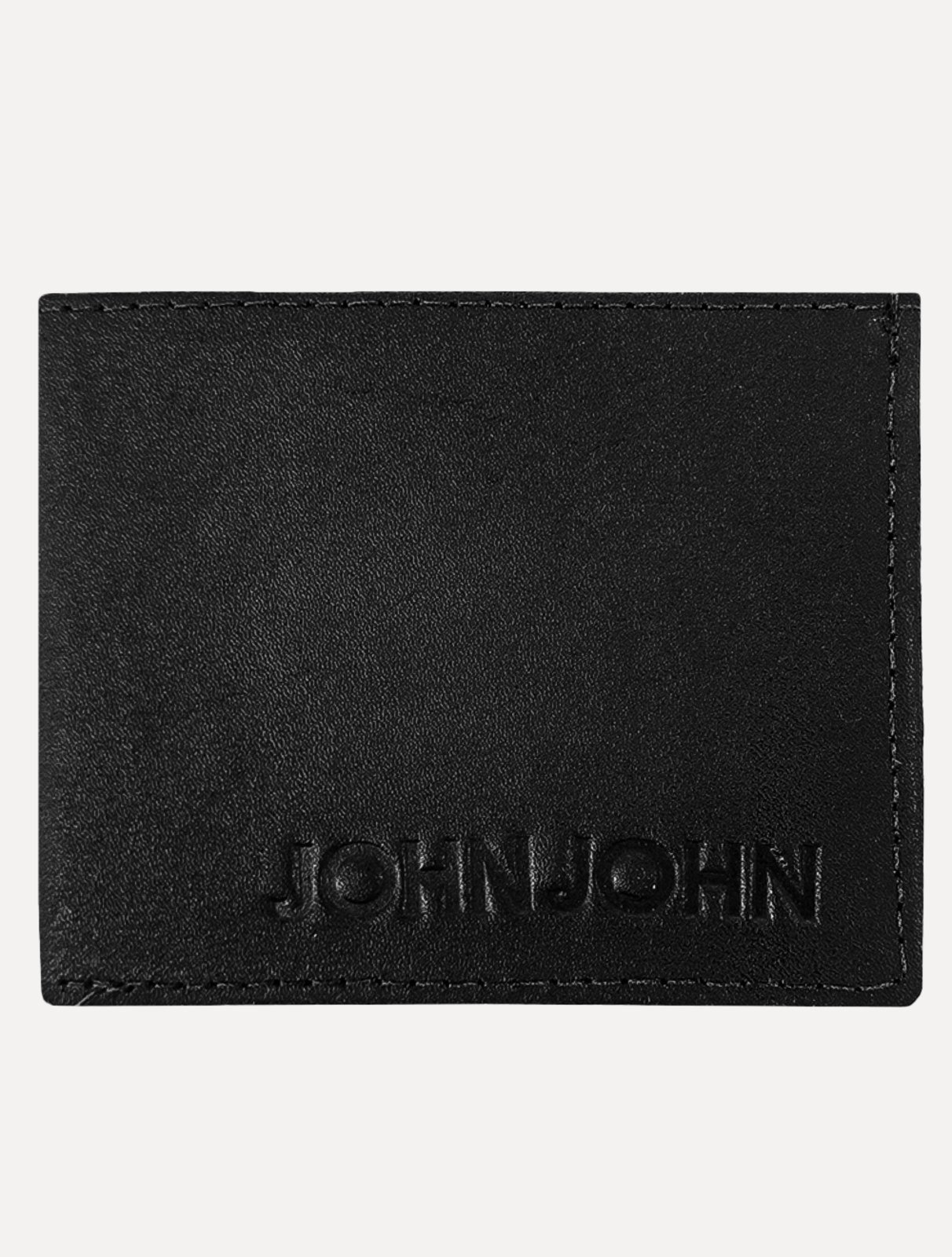 Vista 2 Carteira John John Masculina Couro Basic Down Logo Preta preto John John preto
