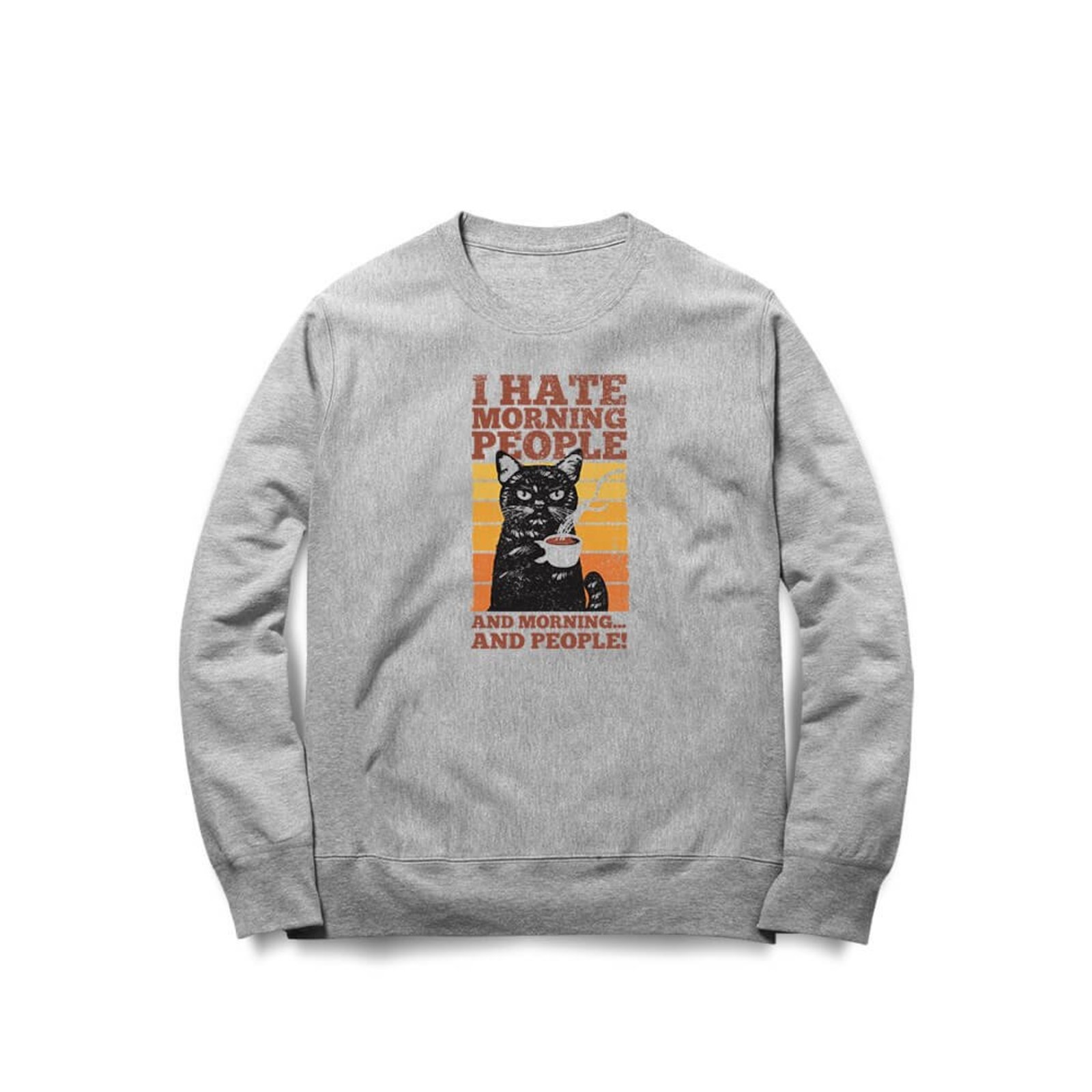 Moletom Hate Morning People - Mescla Cinza - Casual - Studio Geek