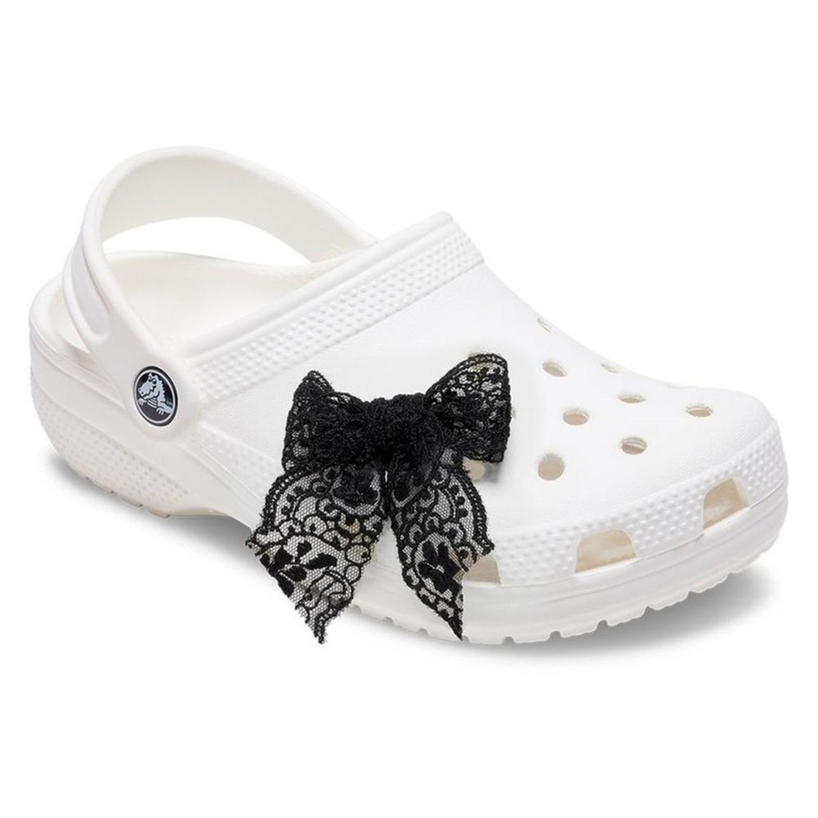 Vista 3 Infantil - Jibbitz™ Laço de Renda Preto Crocs branco