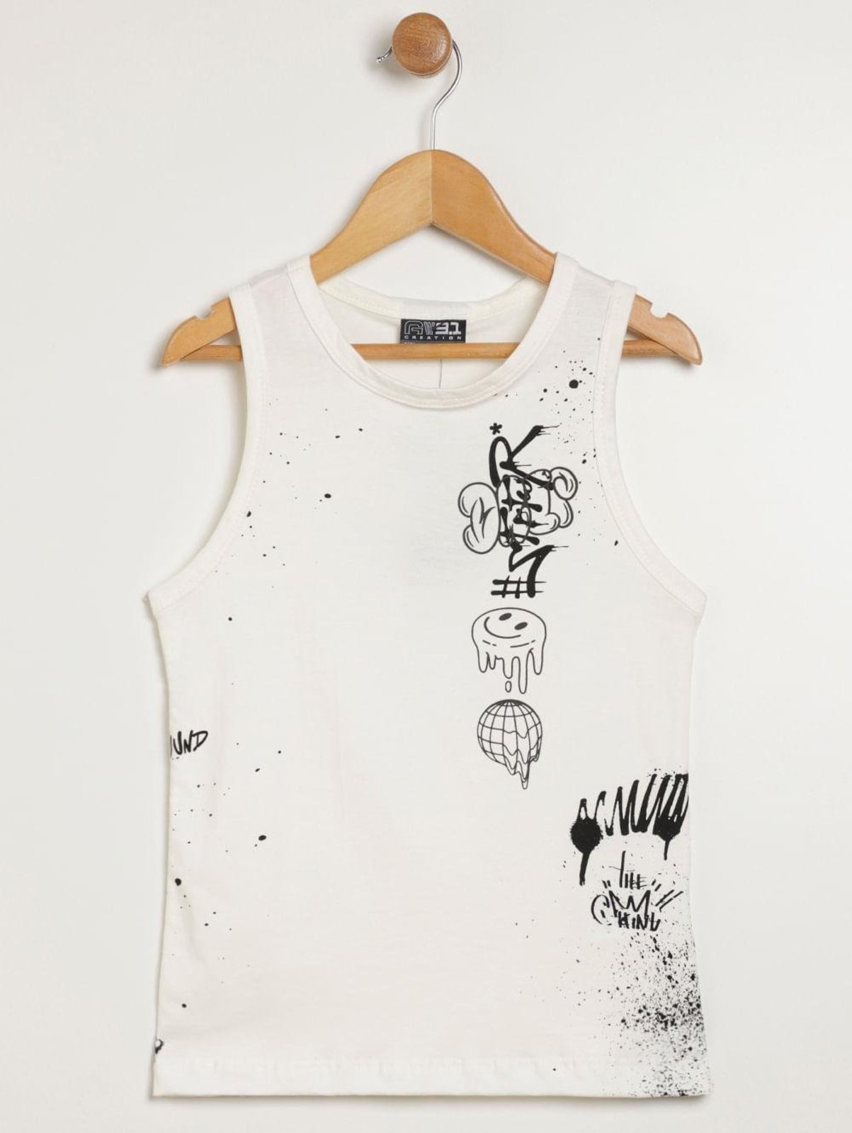 Infantil - Camiseta Regata Para Menino - OFF WHITE