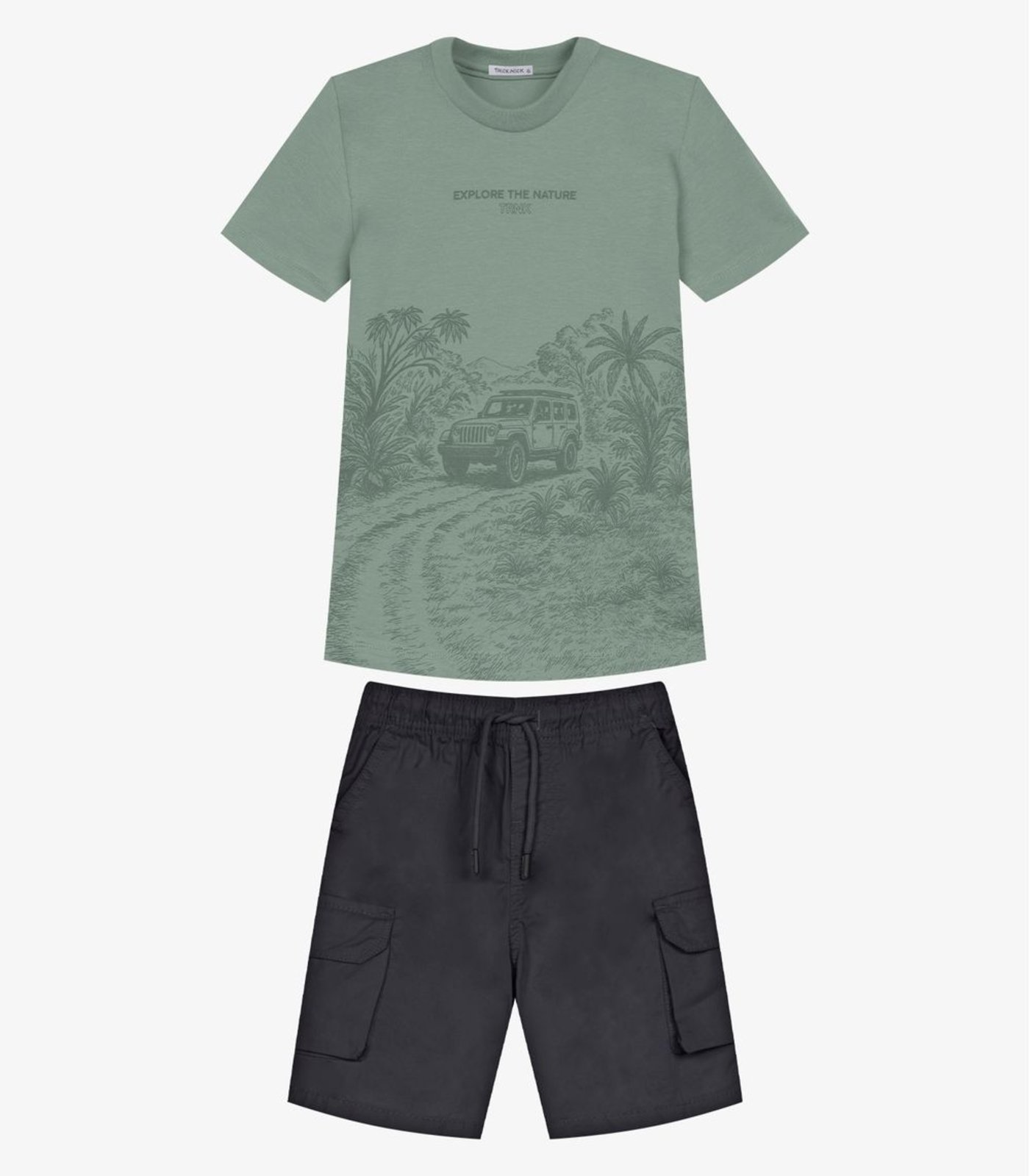 Infantil - Conjunto Camiseta Com Bermuda Trick Nick Verde