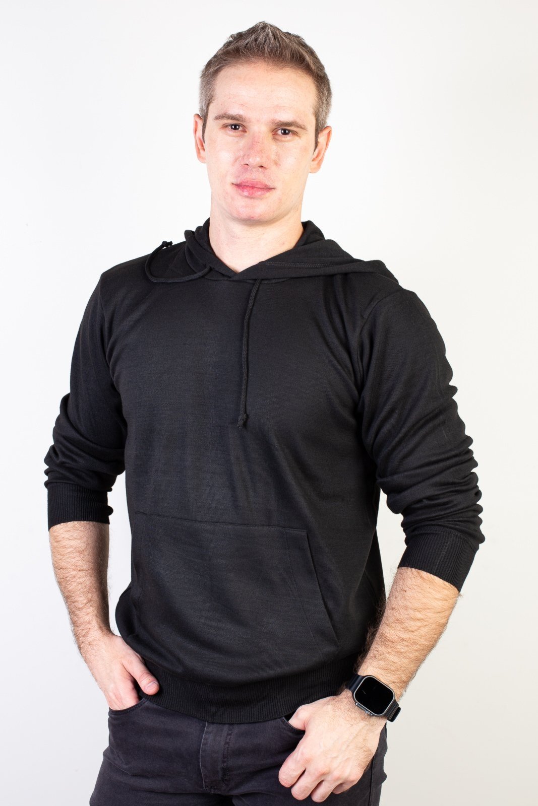 Blusa Enluaze Masculina Moletinho Com Capuz 90153 – Preto