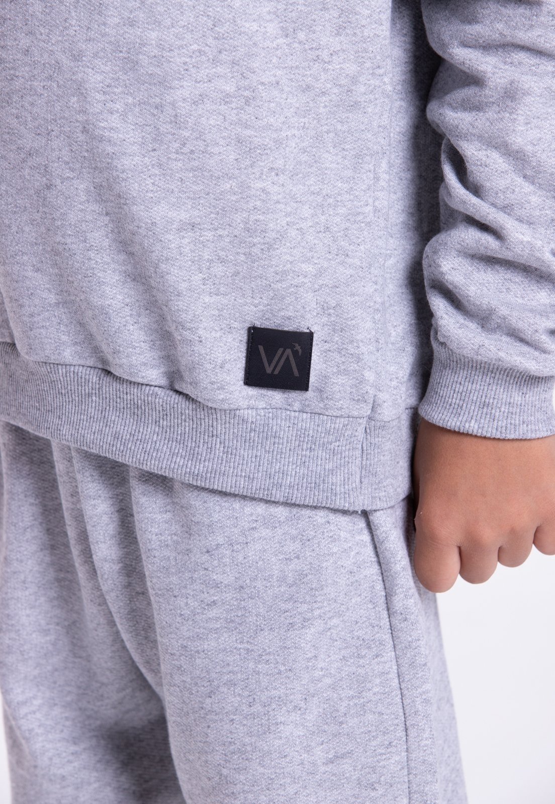 Vista 3 Infantil - Conjunto Moletom com Capuz Menino Mescla VIDA COSTEIRA cinza VIDA COSTEIRA cinza