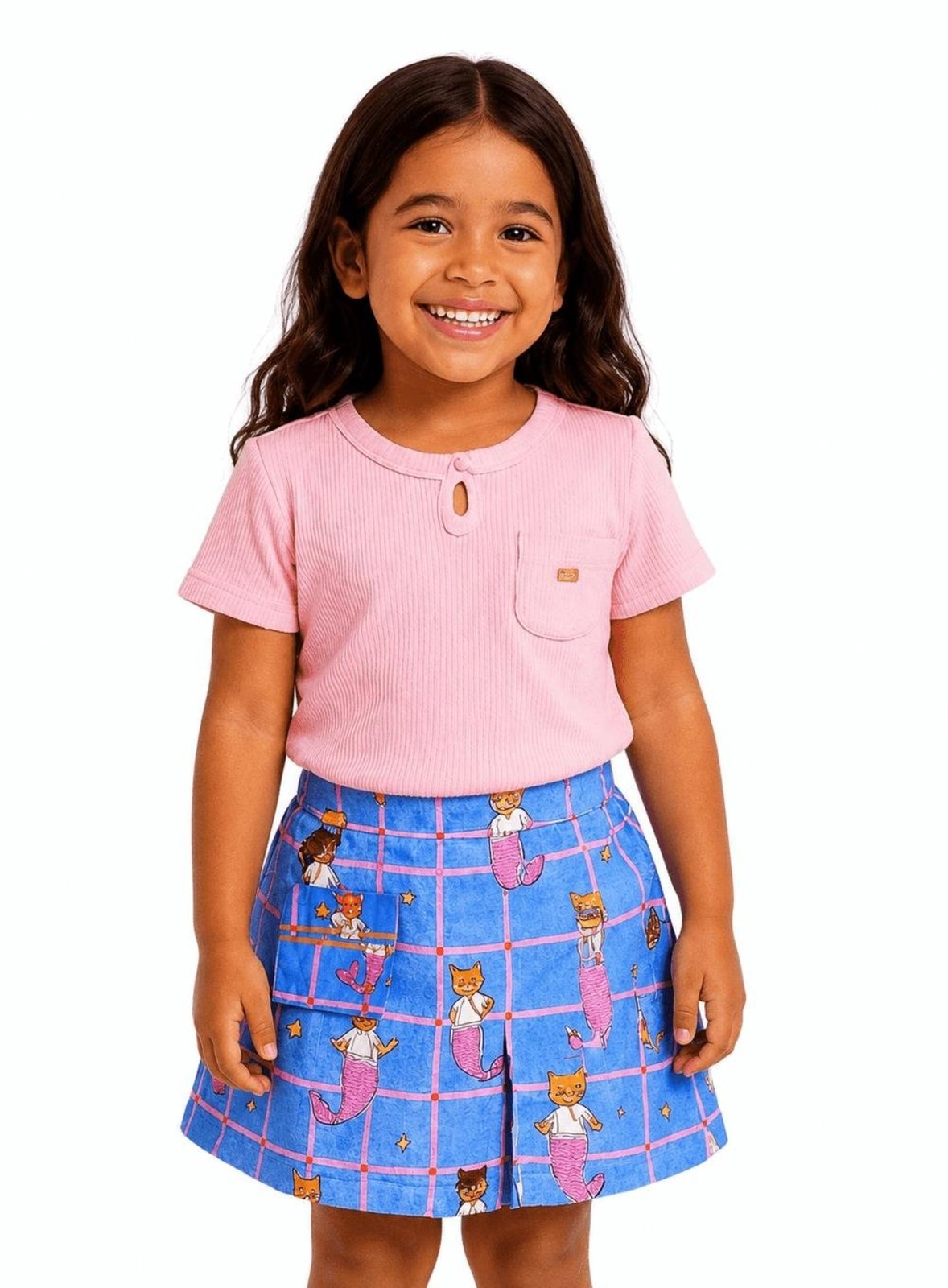 Infantil - Blusa Menina Animadoras Subaquáticas Alphabeto Rosa