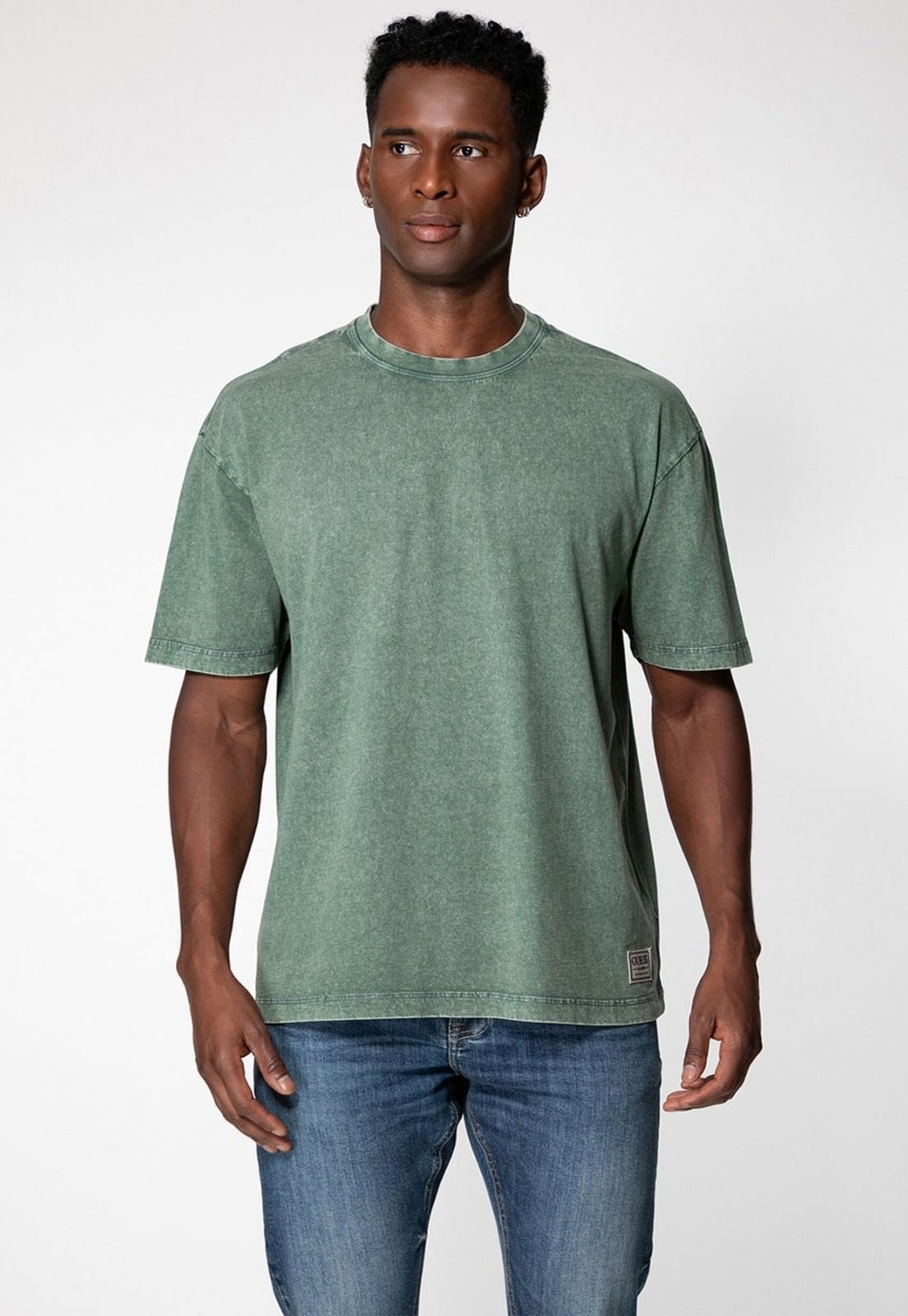 Camiseta Guess Marmorizada Eco Verde Escuro
