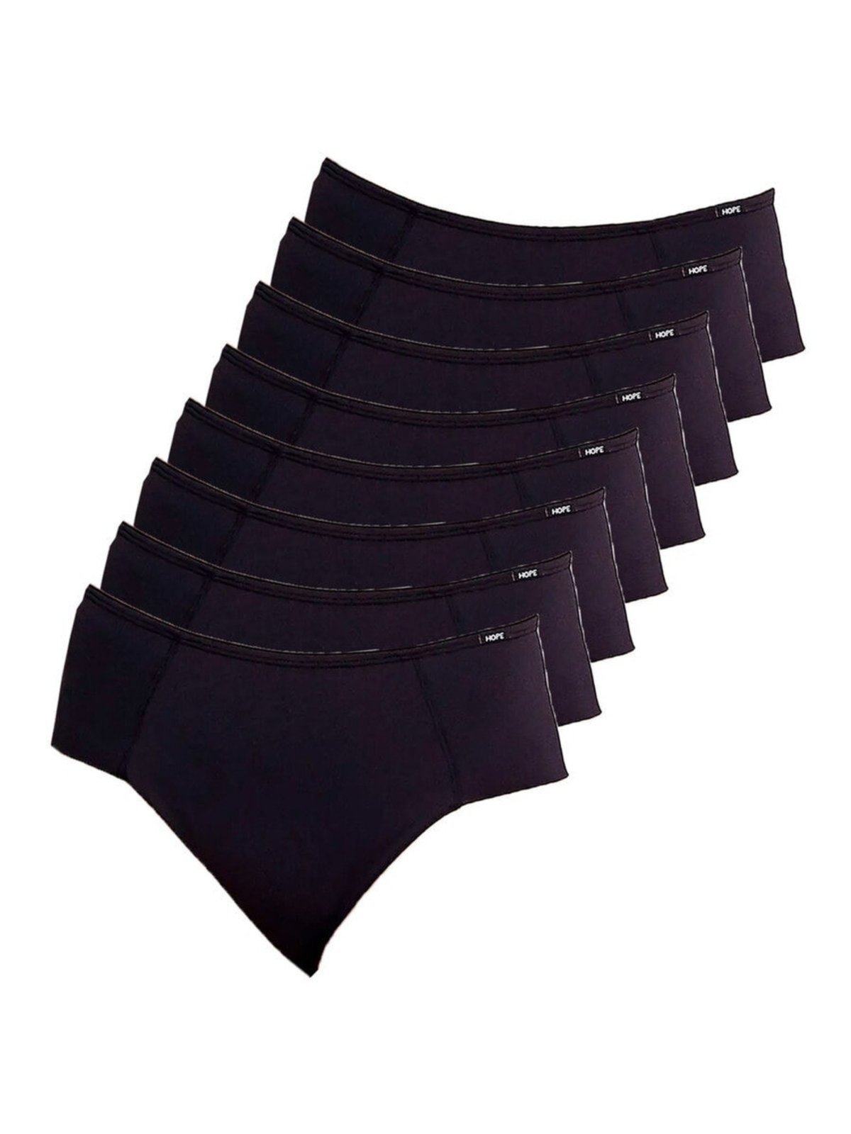 Kit com 8 Calcinhas Alta Hope 33860 Preto