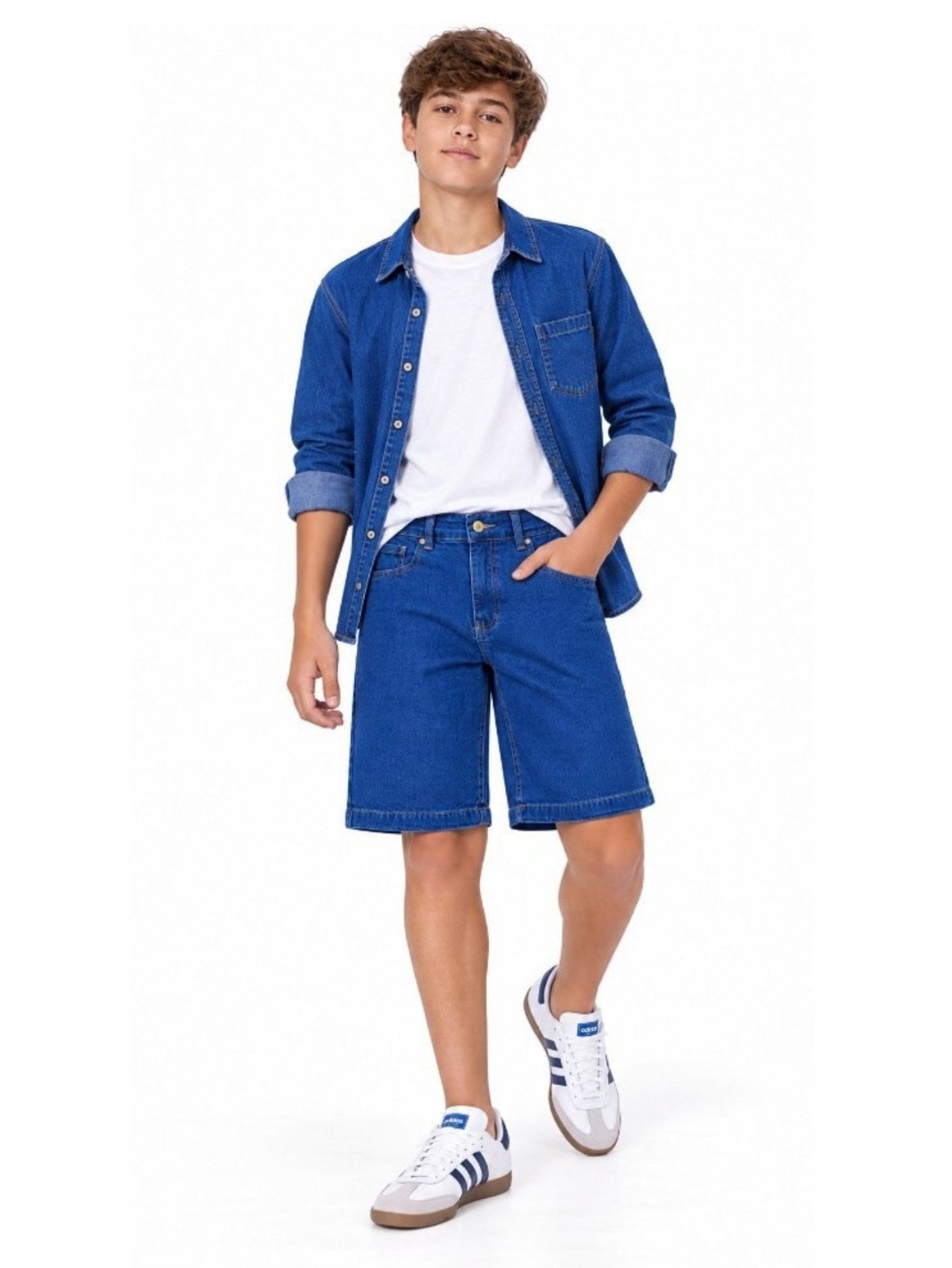 Infantil - Bermuda Jeans Crawling Juvenil Masculina