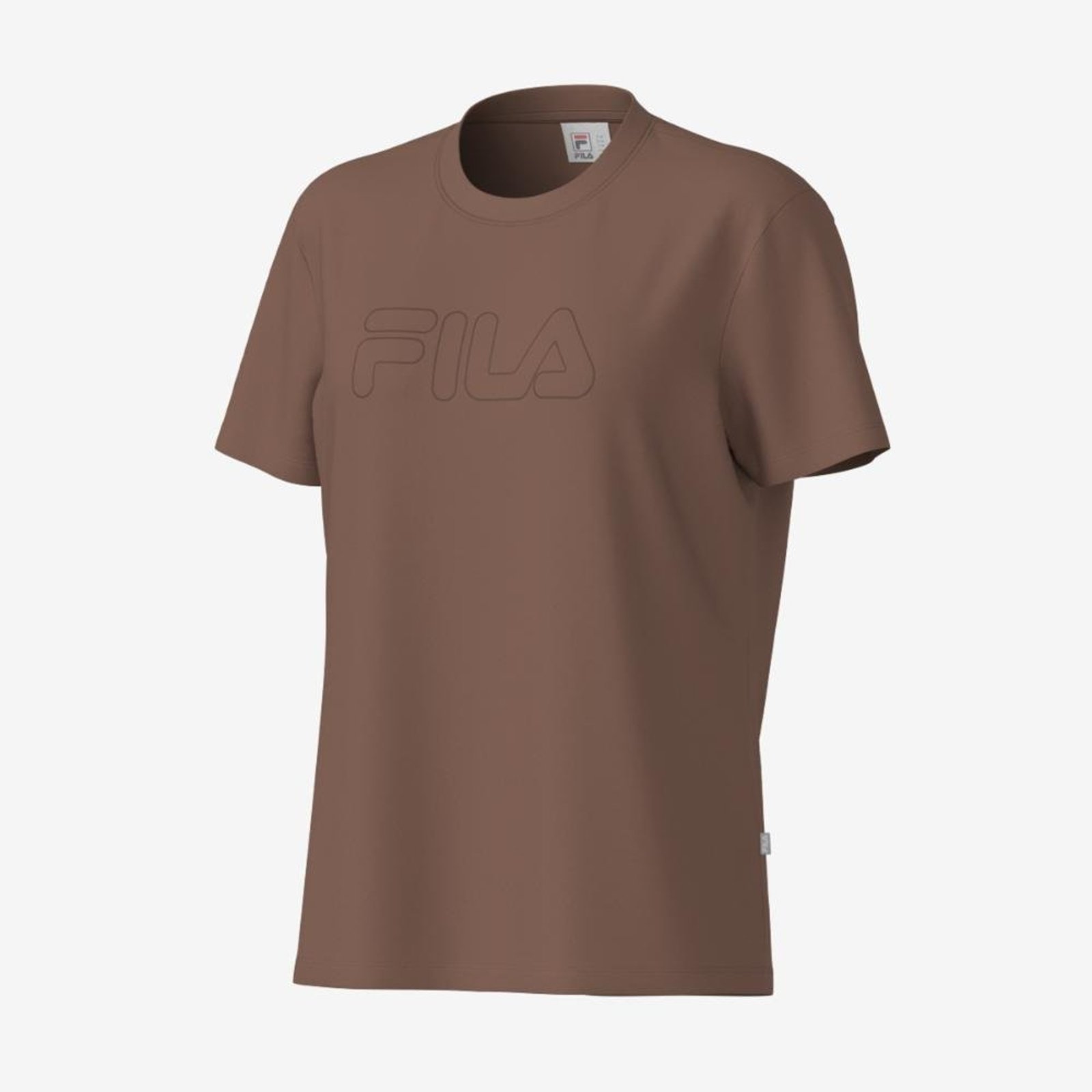 Camiseta Fila Regular Basic Outline Feminina Marrom