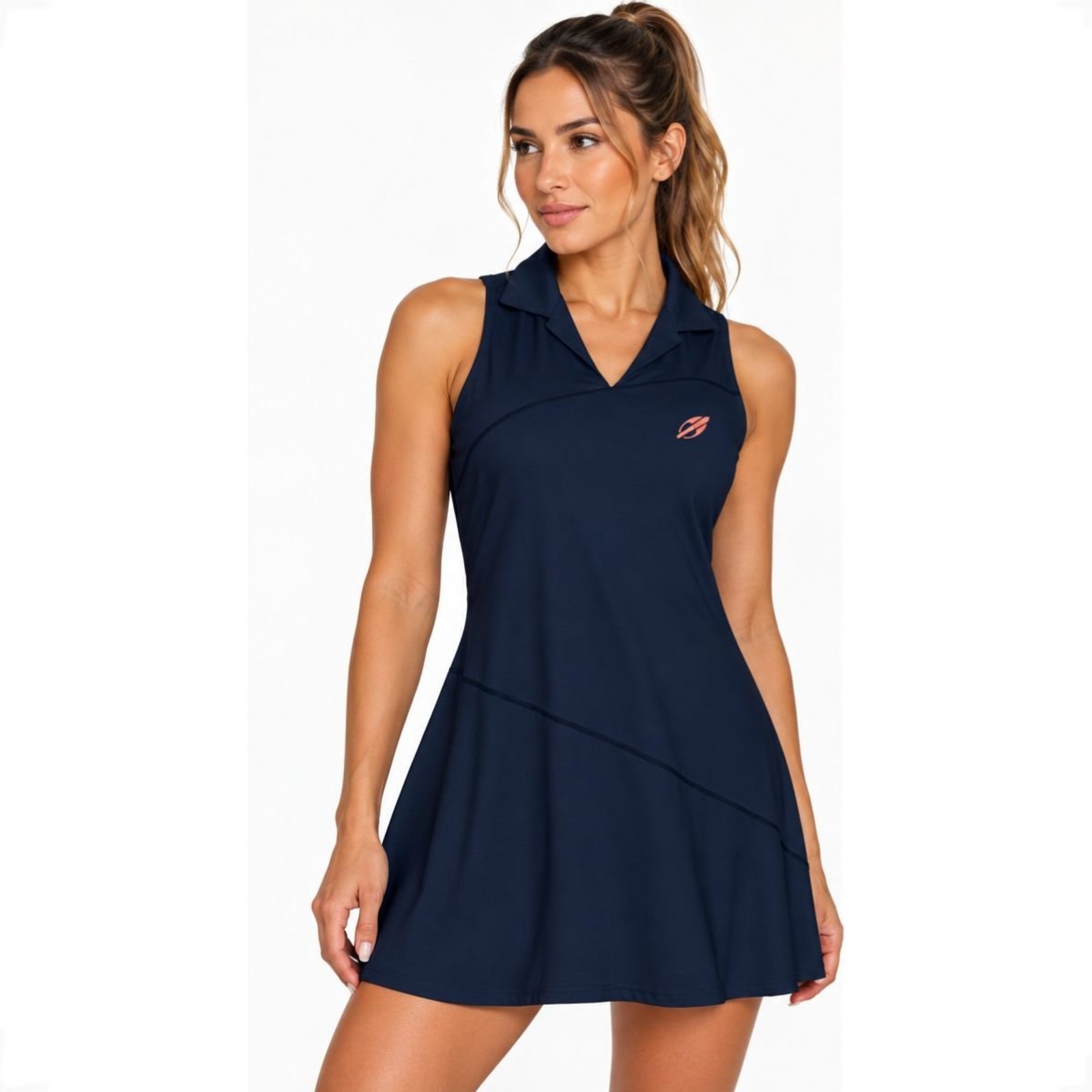 Vestido Com Shorst Vitória Marchezini Beach Tennis Mormaii Azul Marinho
