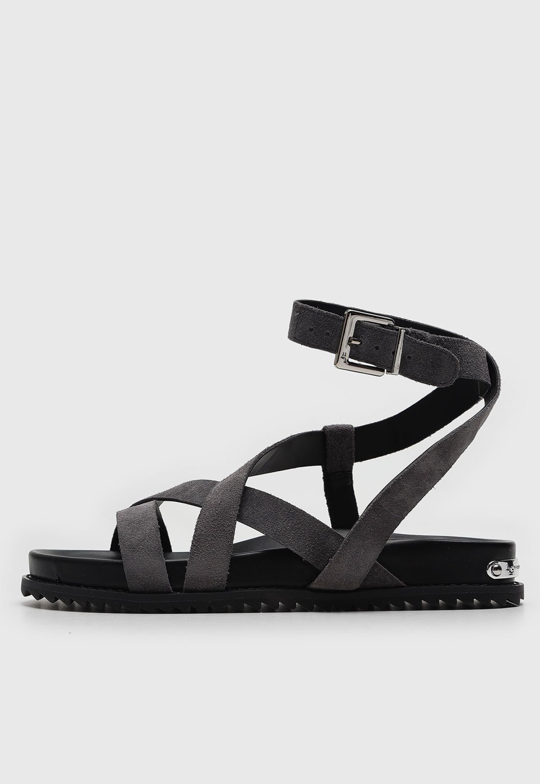 Rasteira Flat Jorge Bischoff Suede Grafite
