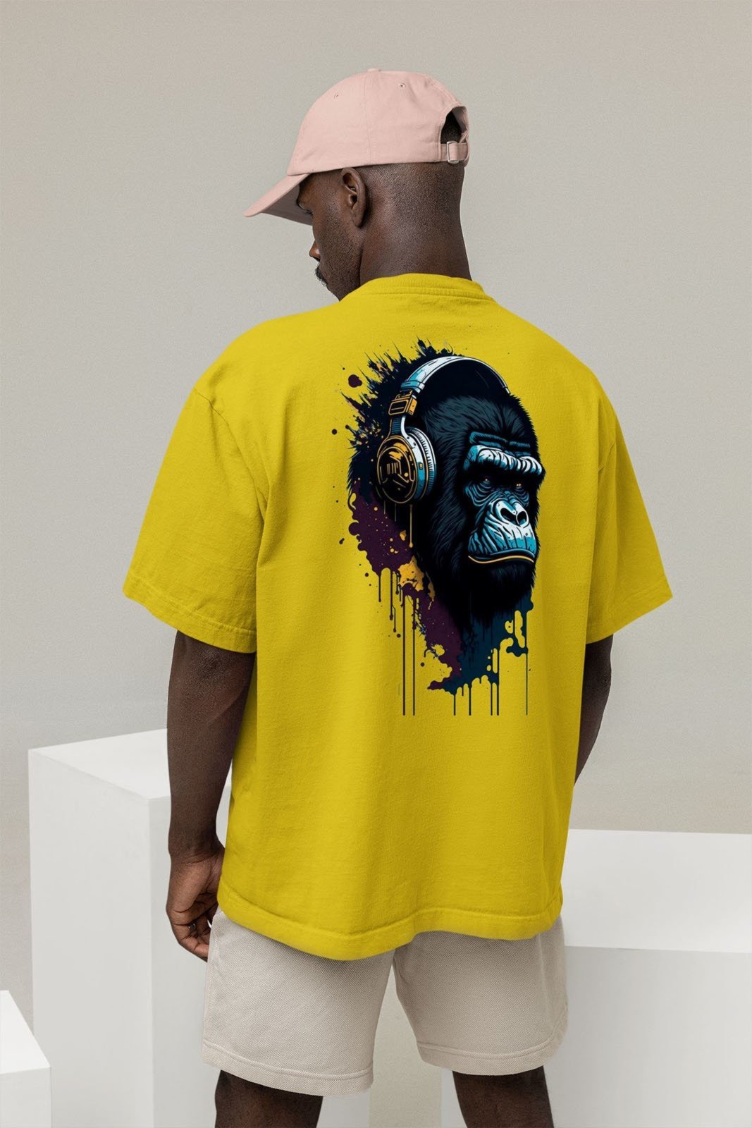 Camiseta Tshirt Masculina Dj Monkey – Amarelo