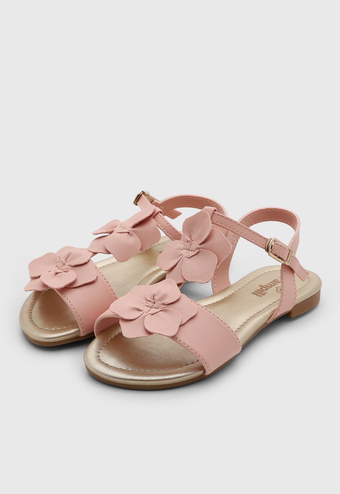 Infantil - Sandália Pampili Detalhe Floral Rosa