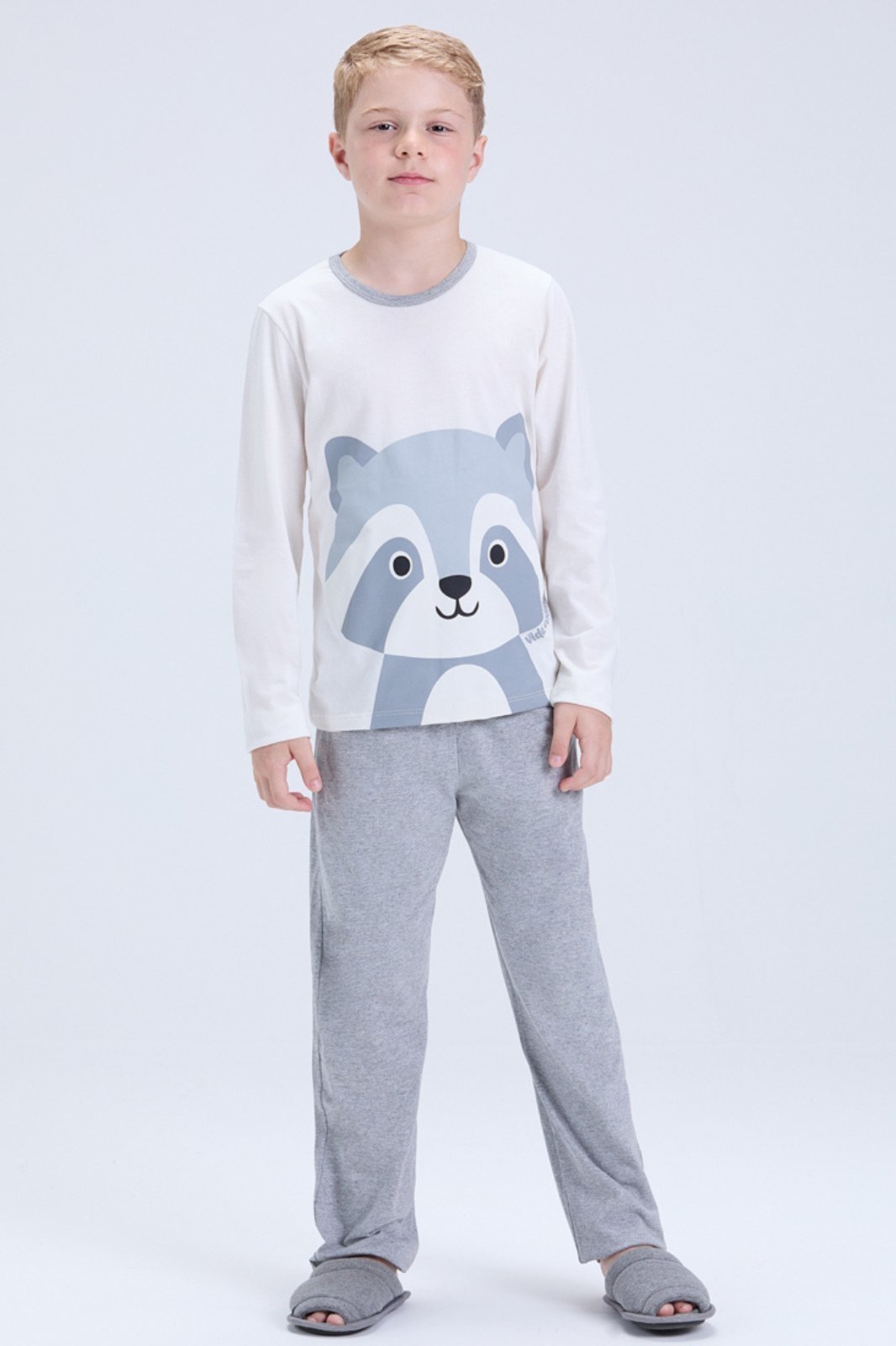 Vista 2 Pijama Masculino de Inverno Guaxinim VIDA COSTEIRA cinza VIDA COSTEIRA cinza