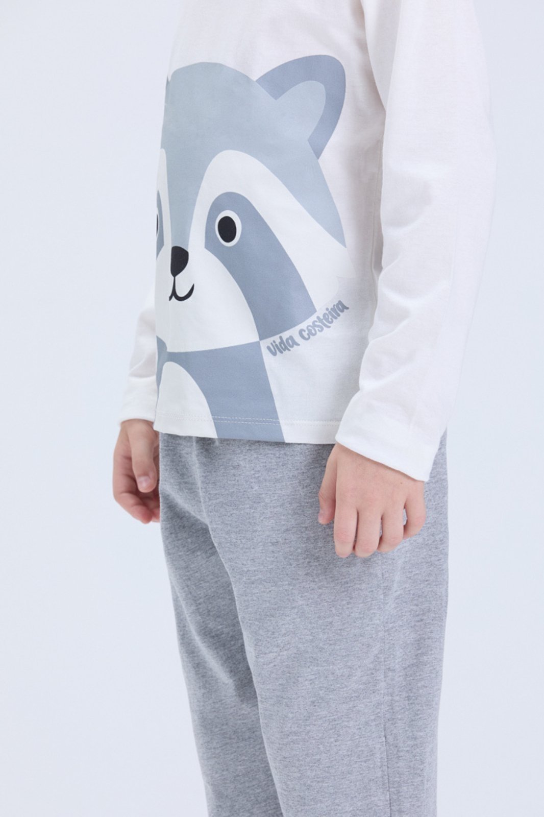 Vista 3 Pijama Masculino de Inverno Guaxinim VIDA COSTEIRA cinza VIDA COSTEIRA cinza
