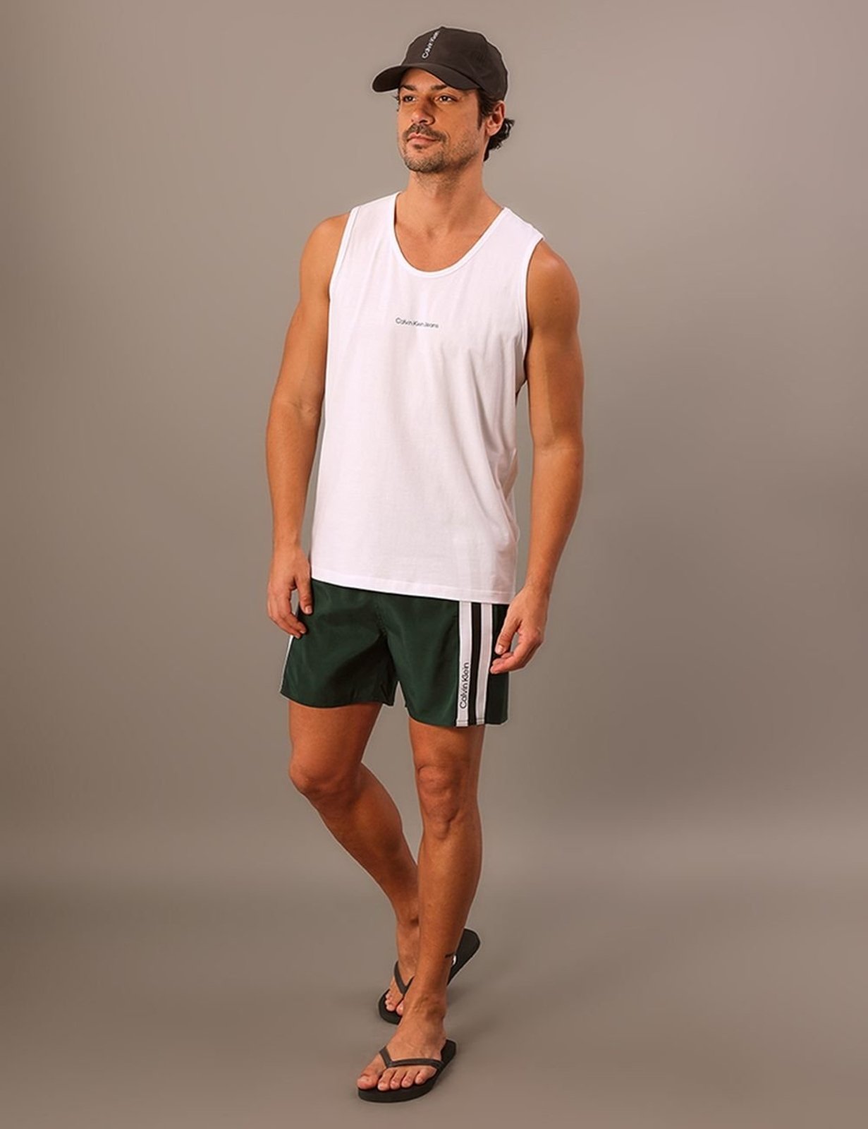 Shorts D'Água Masculino Cadarço Lateral - Verde Médio Calvin Klein Jeans