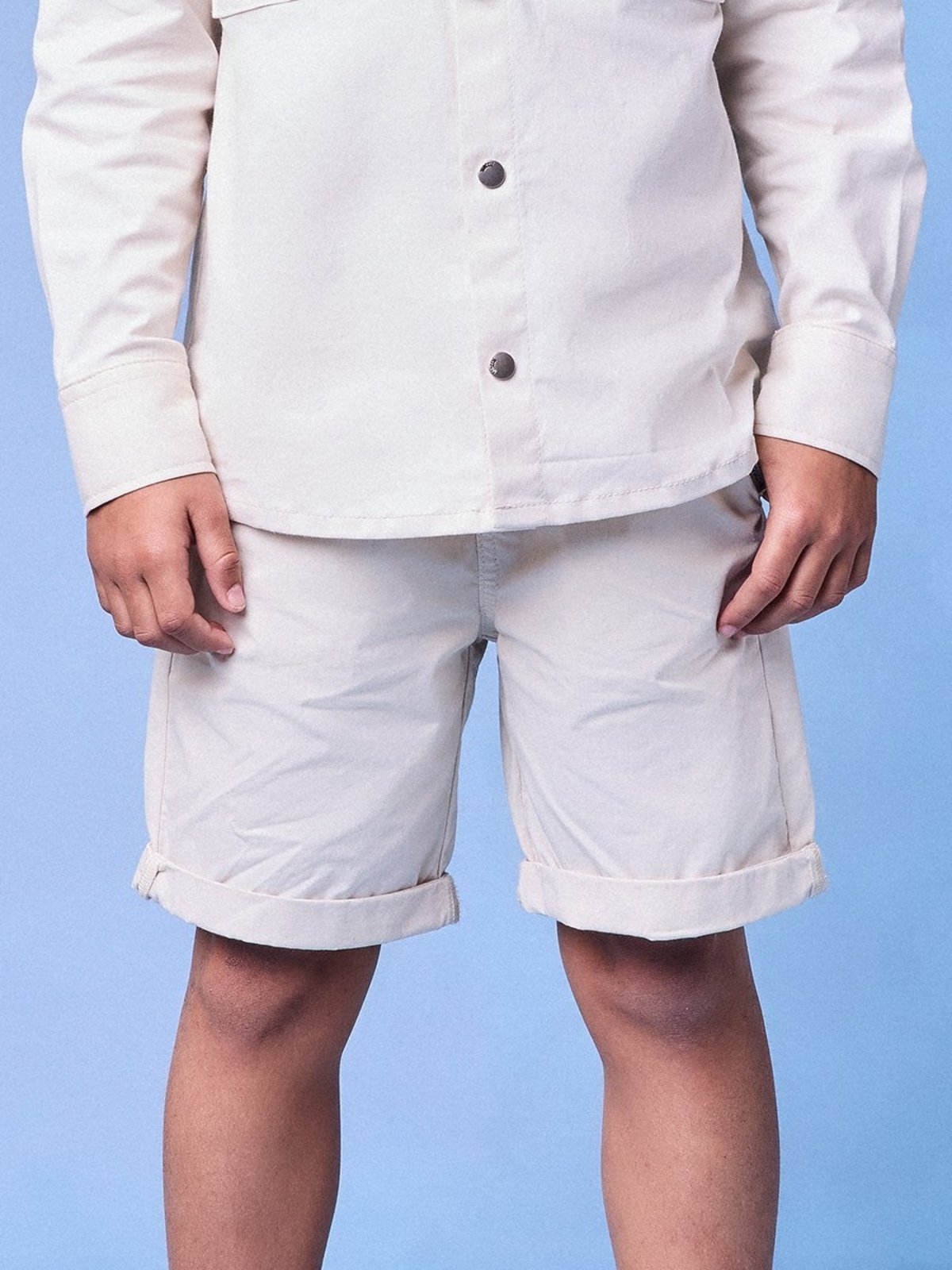 Infantil - Bermuda de Sarja Creme