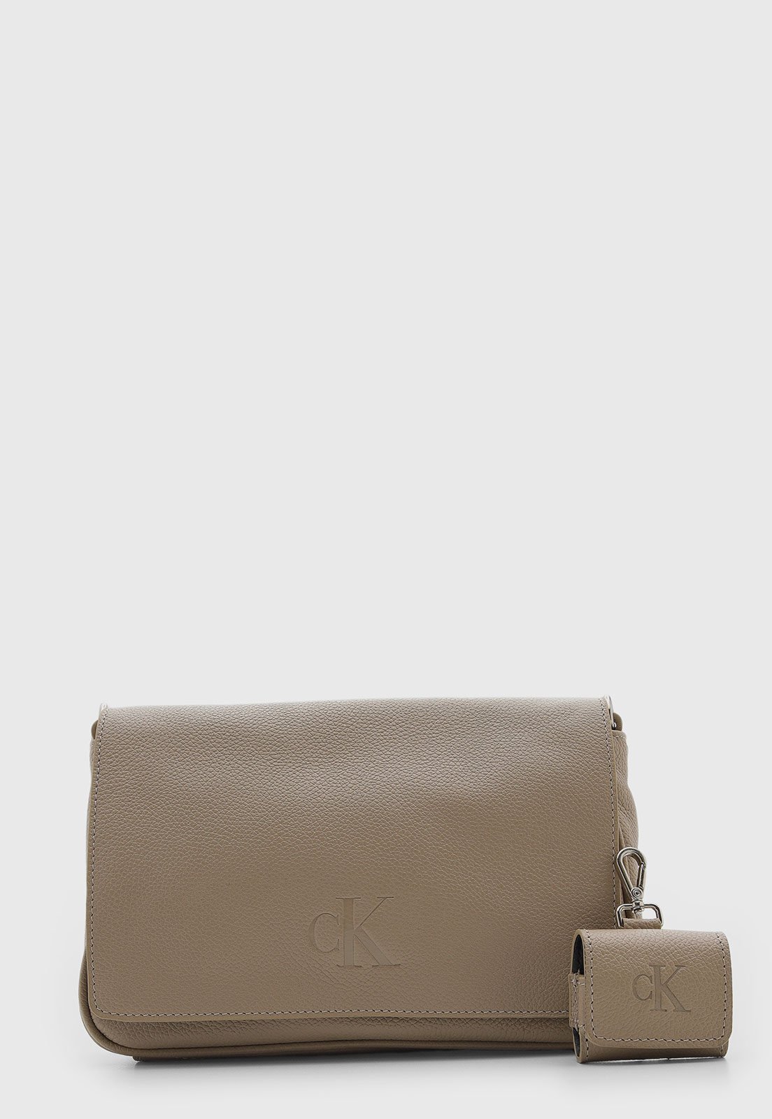 Bolsa Feminina Calvin Klein com Porta Moedas Couro Bege