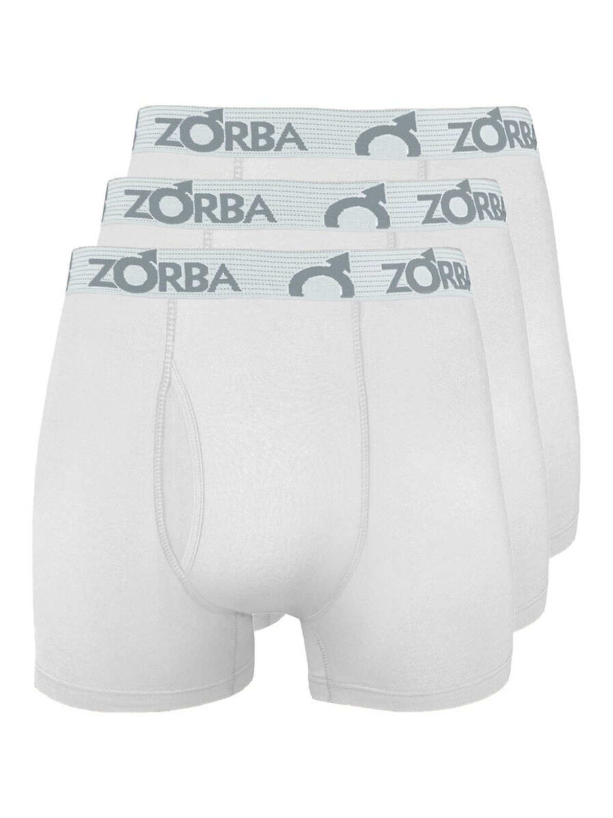 Kit com 3 Cuecas Boxer com Abertura Zorba 848 Branco