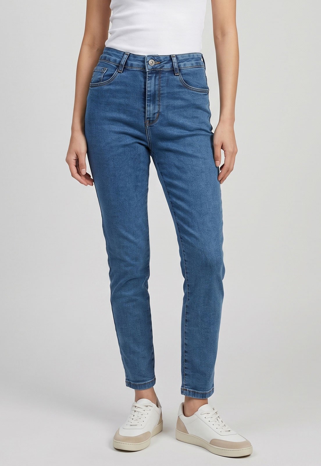Calça Jeans Feminina Sawary Skinny Push Up Azul