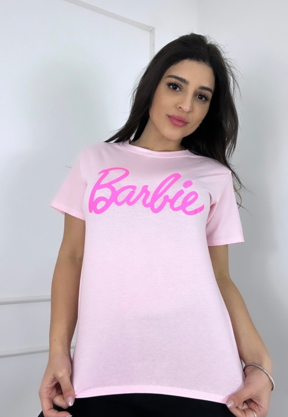 Camiseta T-shirt Barbie Algodão Rosa