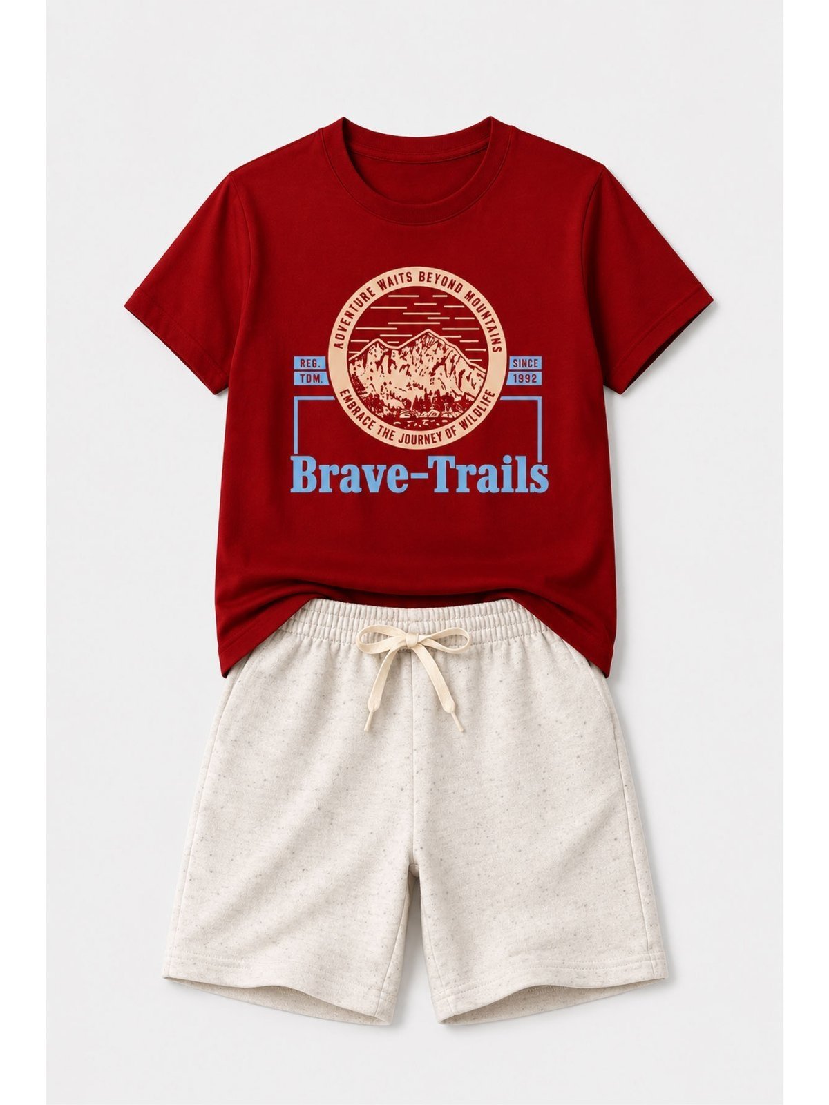 Infantil - Conjunto Masculina Algodão Brave Trails Vermelho