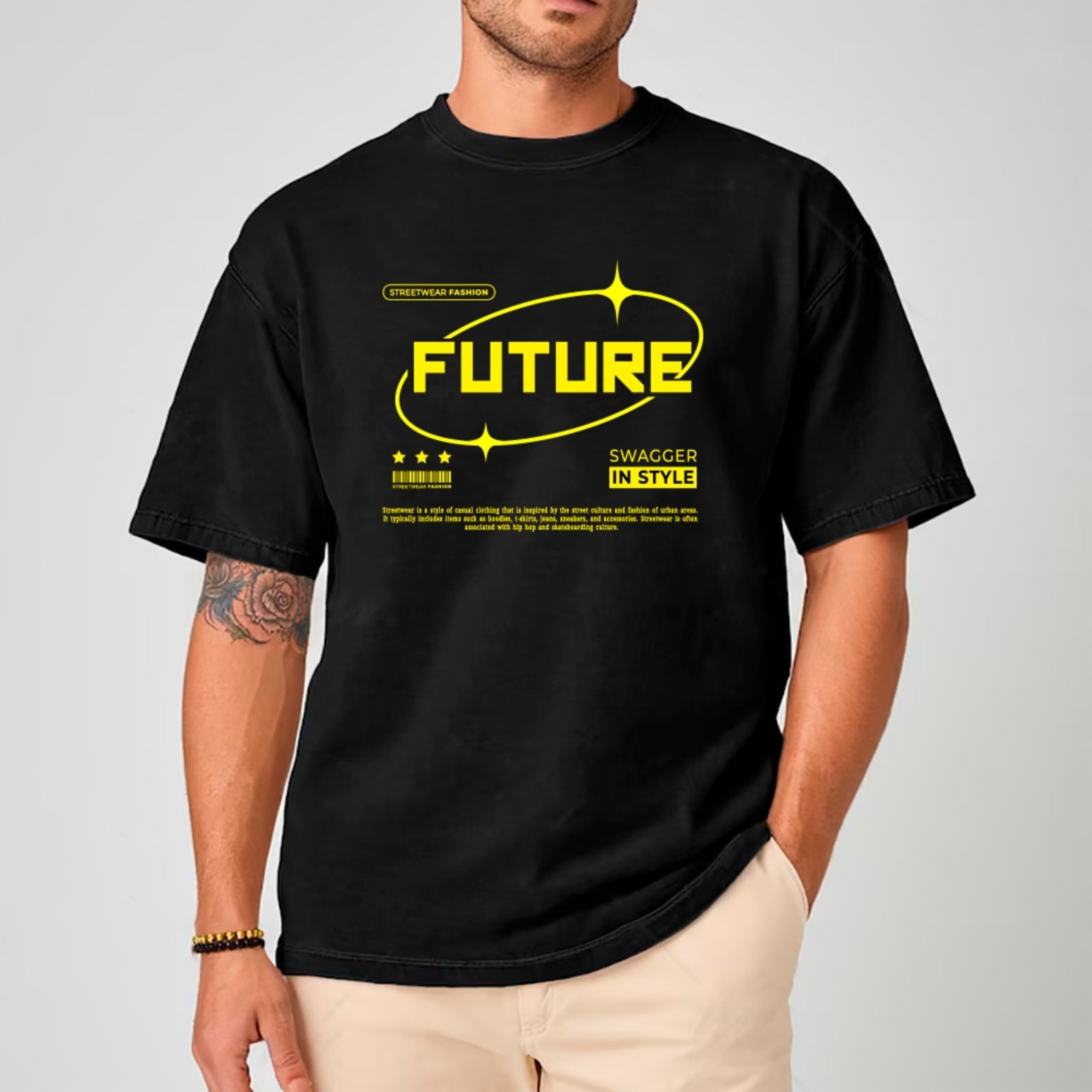 Camiseta Ousy Unissex Fashion Future Swagger Básica Preto