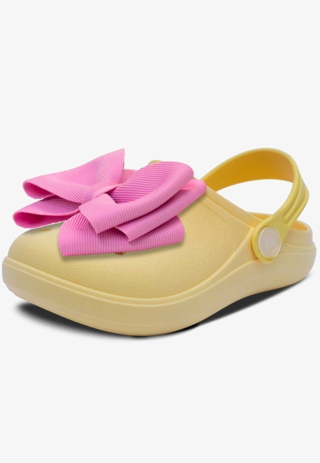 Infantil - Sandália Babuche Feminina Pópidi Menina Laço Amarelo