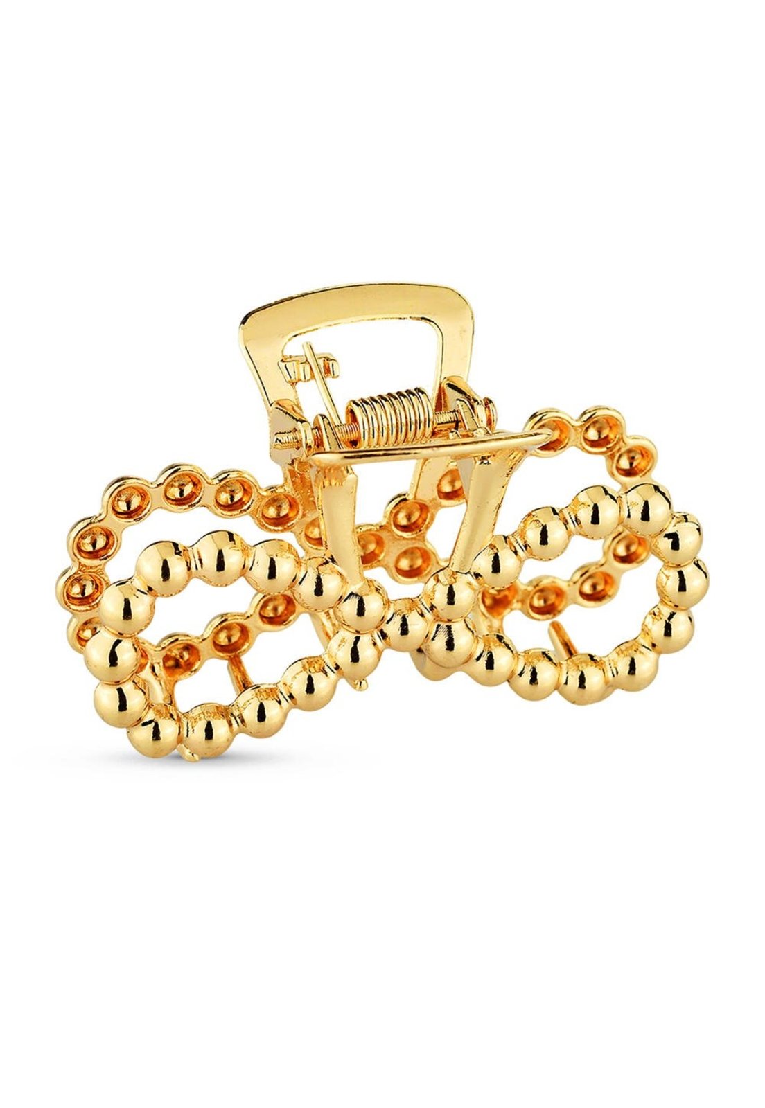 Vista 3 Prendedor De Cabelo Piranha Laço Com Esfera Ac STORE ORA SEMIJOIAS dourado STORE ORA SEMIJOIAS dourado