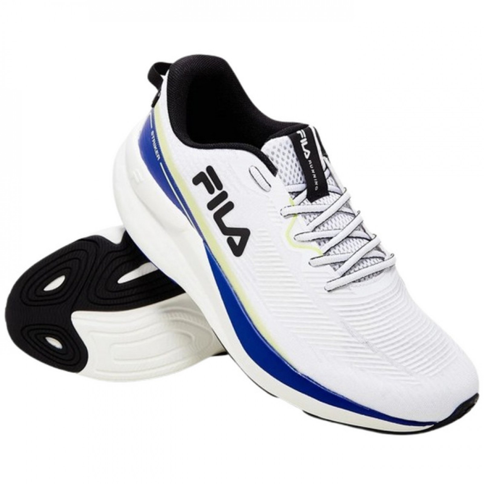 Vista 3 Tênis Fila Striker Masculino - Branco/azul branco azul Fila branco azul