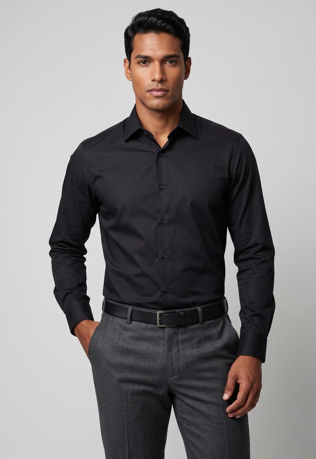 Camisa Masculina Aramis Manga Longa Preta