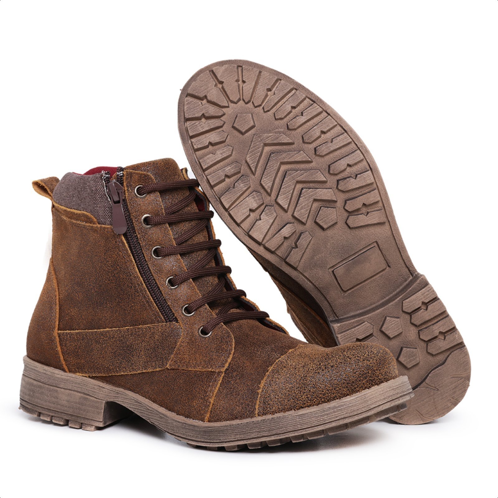Bota Masculina Coturno Couro Casual Adventure Café Gasto