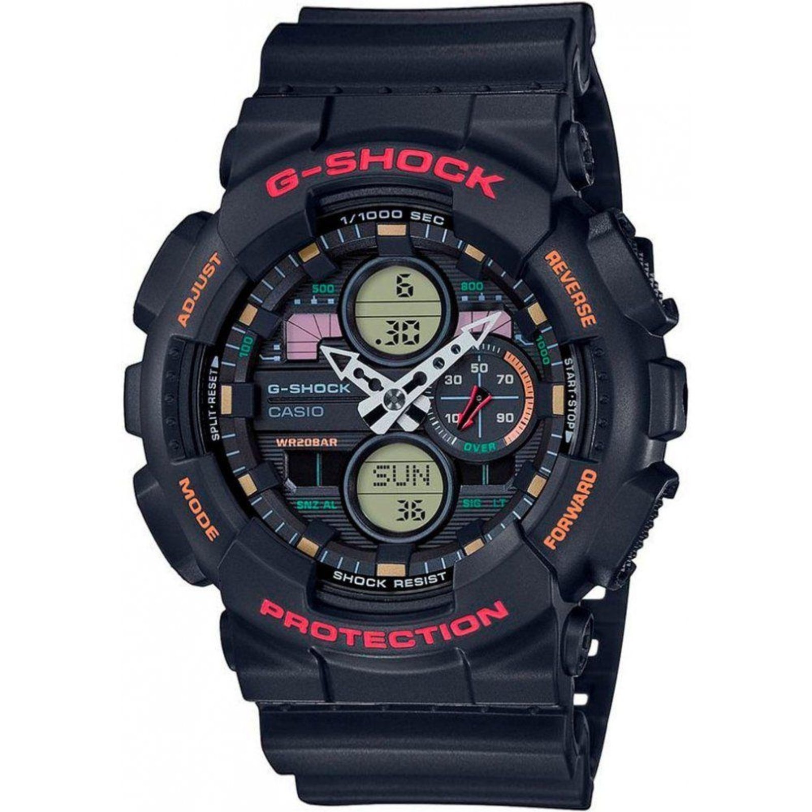Relógio G-Shock GA-140-1A4DR Preto/Vermelho