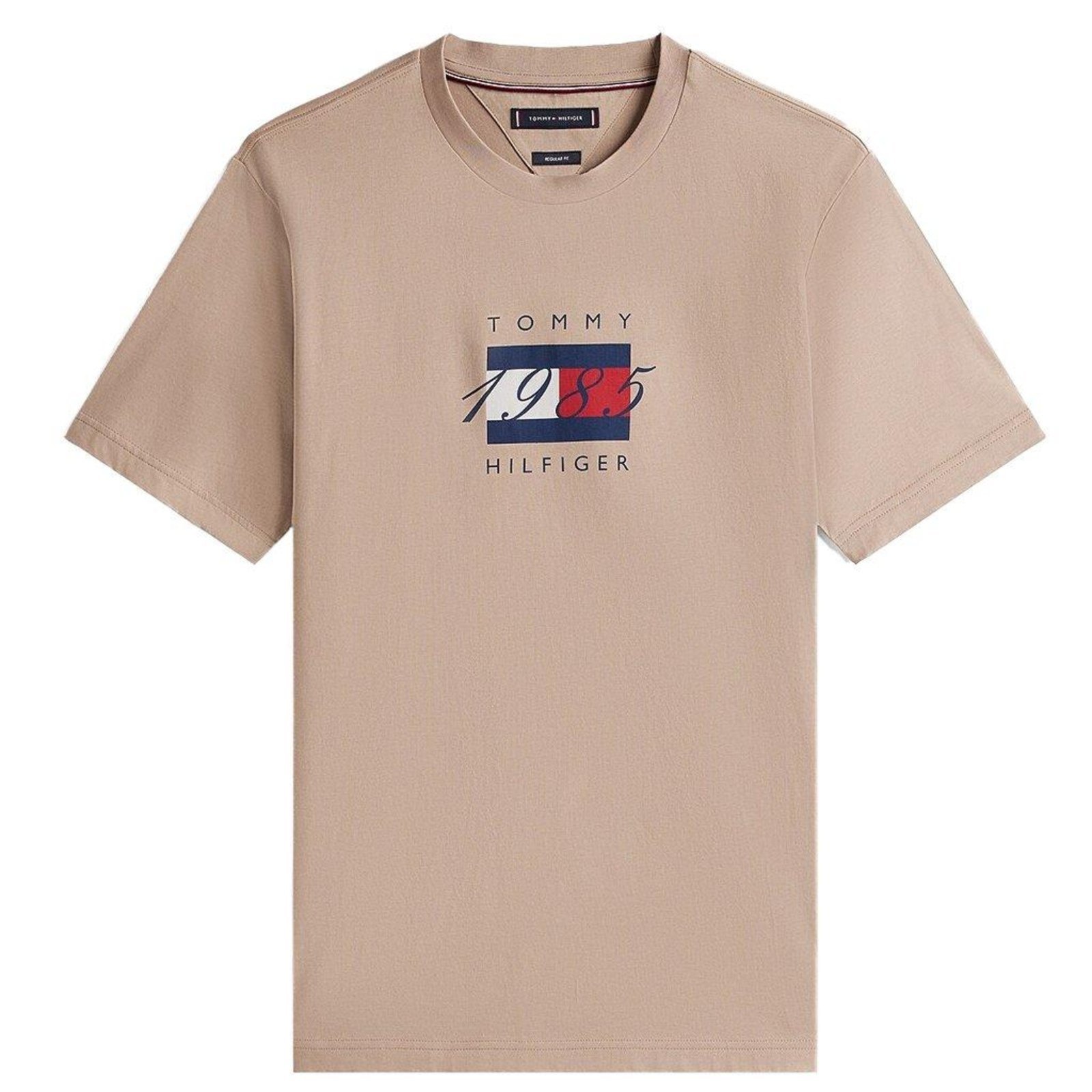 Vista 2 Camiseta Tommy Hilfiger Linear Flag Graphic Tee Caqui marrom caqui Tommy Hilfiger marrom caqui