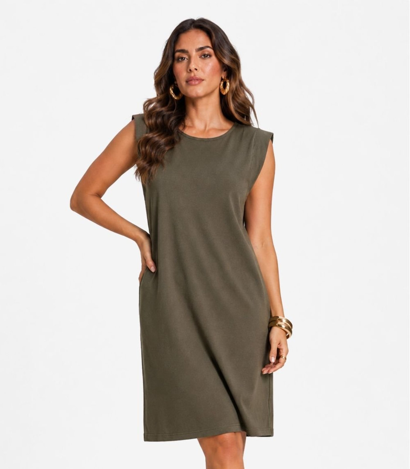 Vestido Liso Feminino Select Verde