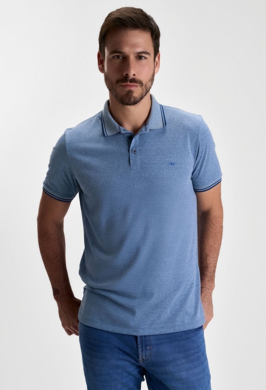 POLO DOCTHOS SLIM MANGA CURTA VINTAGE Polo Manga Curta Docthos Slim Vintage 047 Azul Nautico Eg