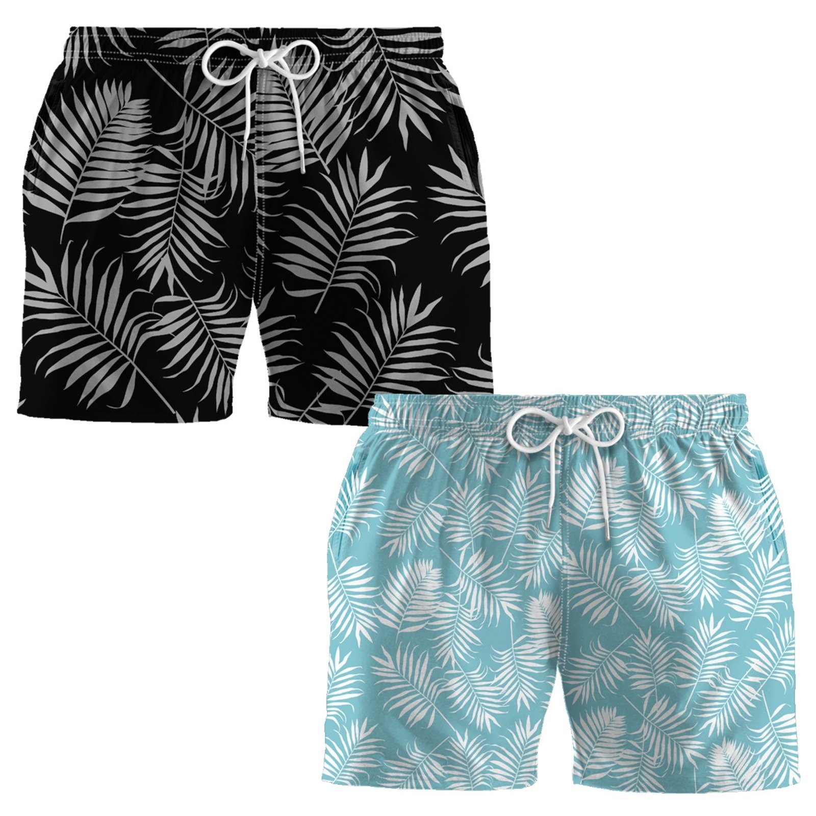 Kit 2 Shorts Tactel Masculinos Estampados Para a Praia
