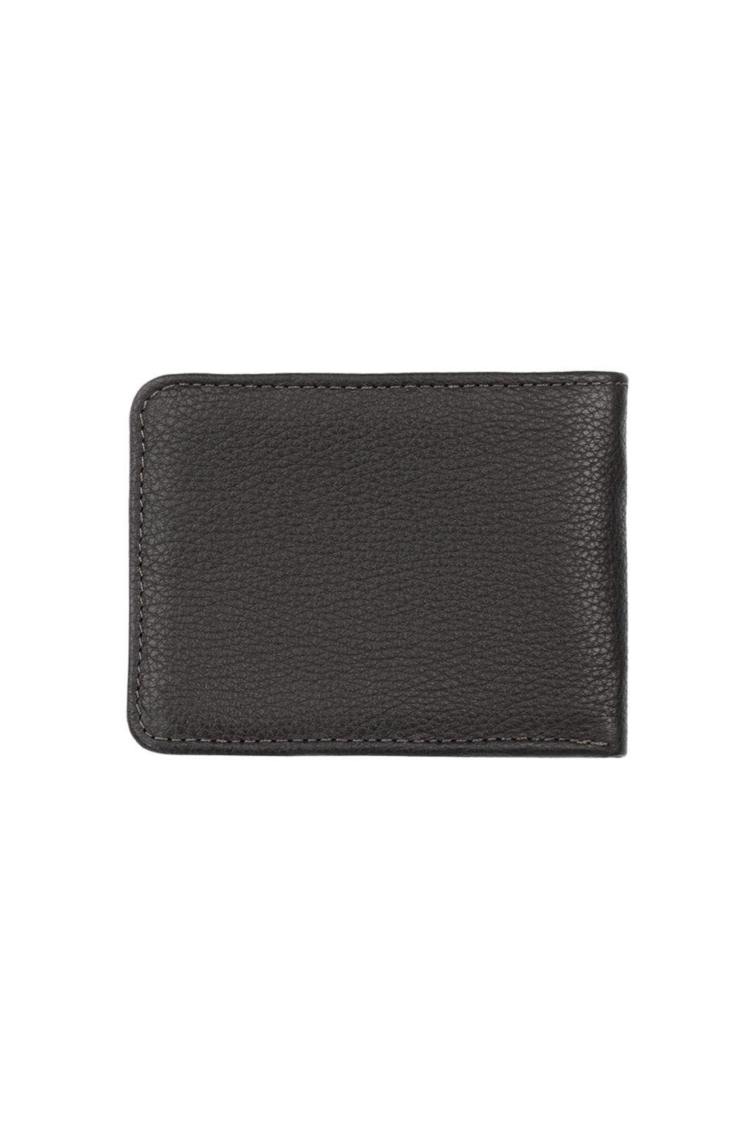 Vista 3 Carteira masculina pequena de couro floater Jack 8x10cm - Preta Vira Vento café Vira Vento café