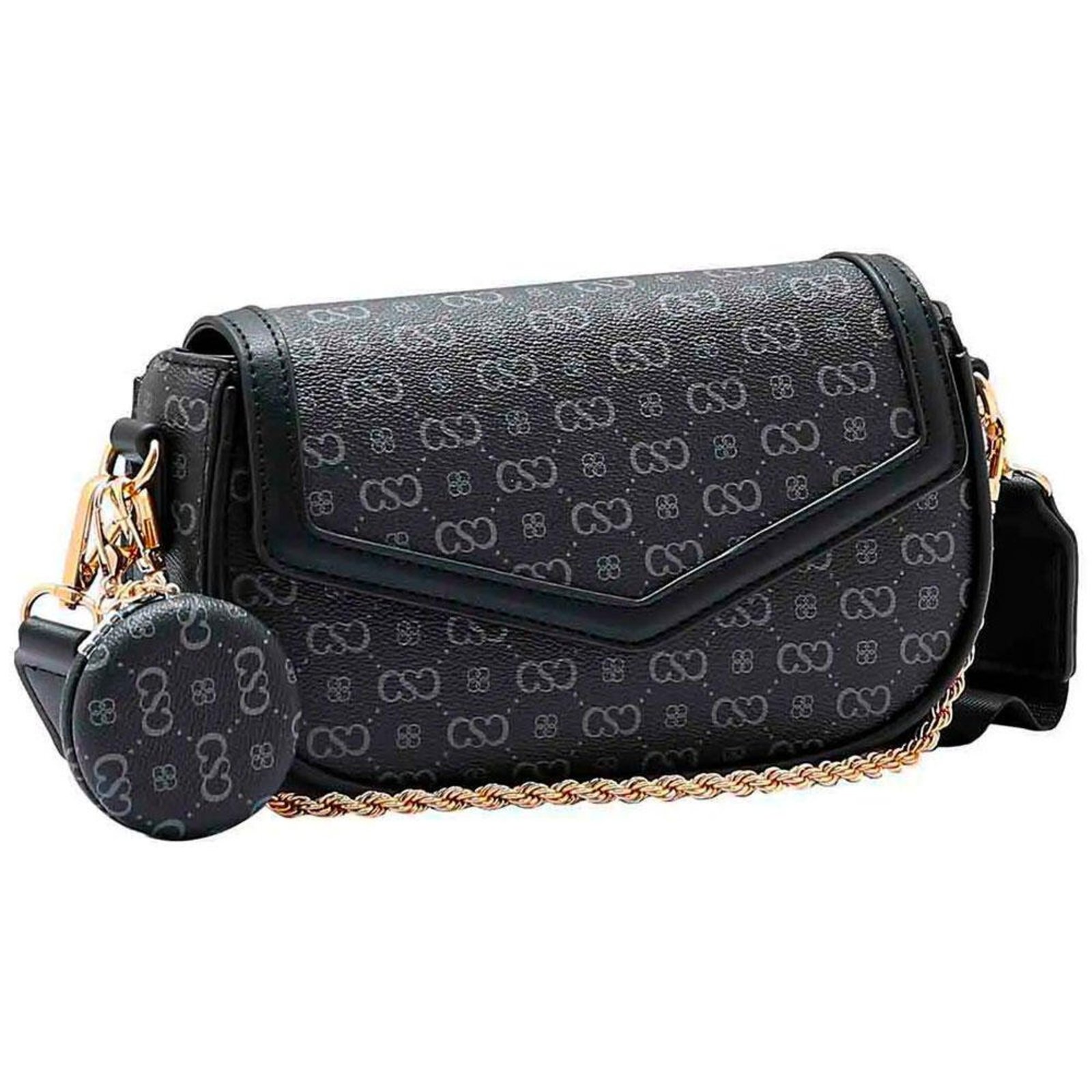 Bolsa Feminina Transversal Chenson Cg85087 1825087 Preto