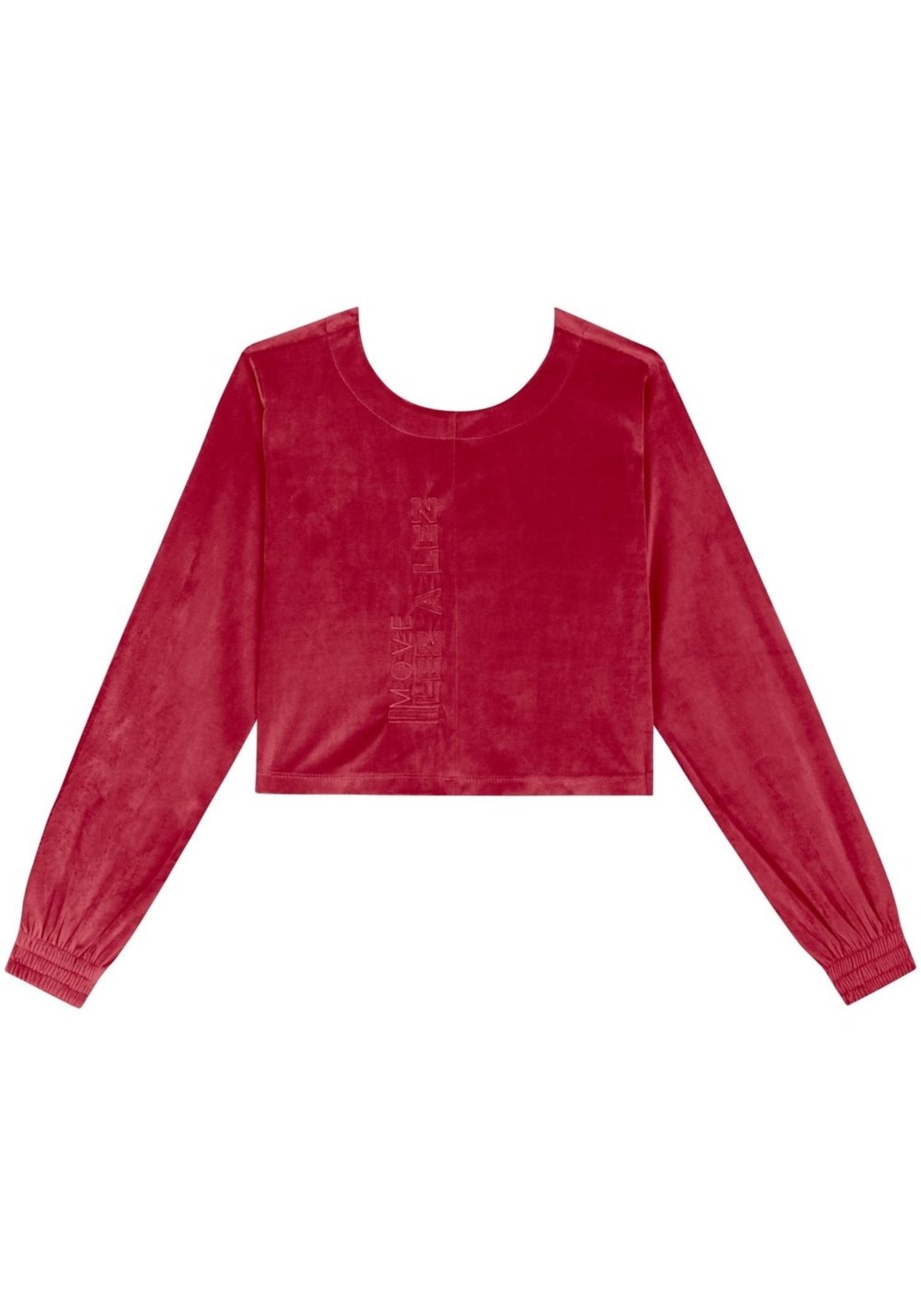 Blusão Cropped De Mangas Longas Em Malha Plush Move