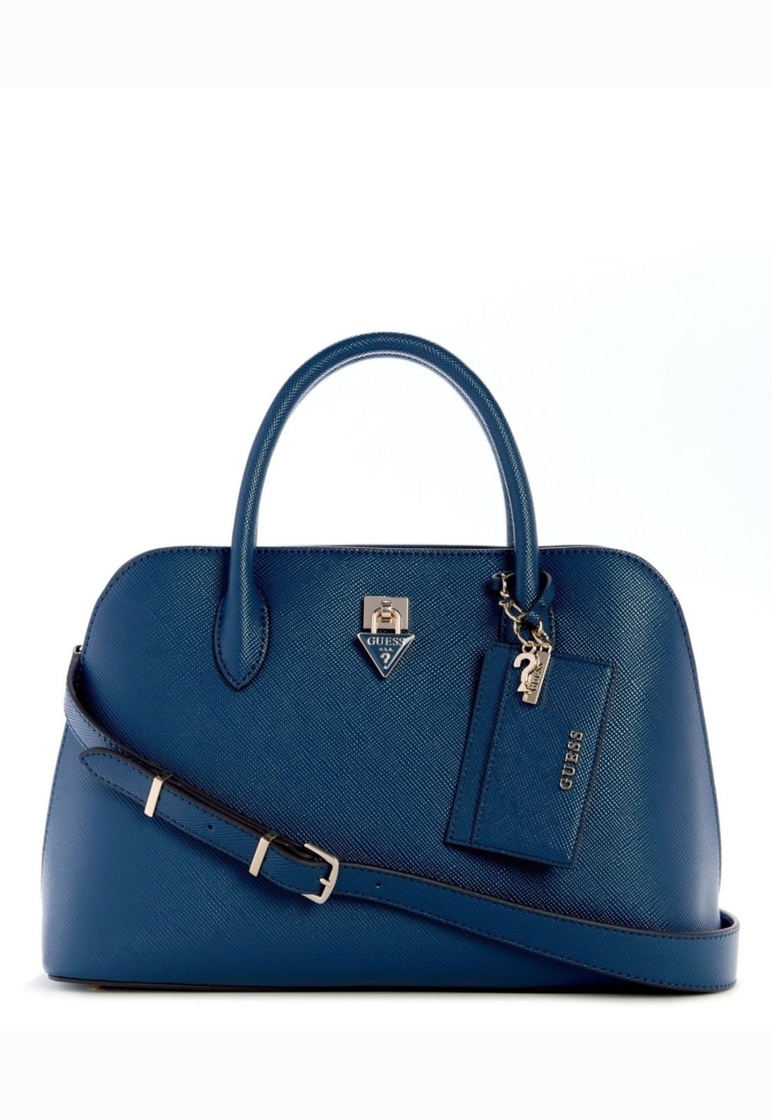 Bolsa Patsie Guess 2 Comp Satchel Azul Marinho