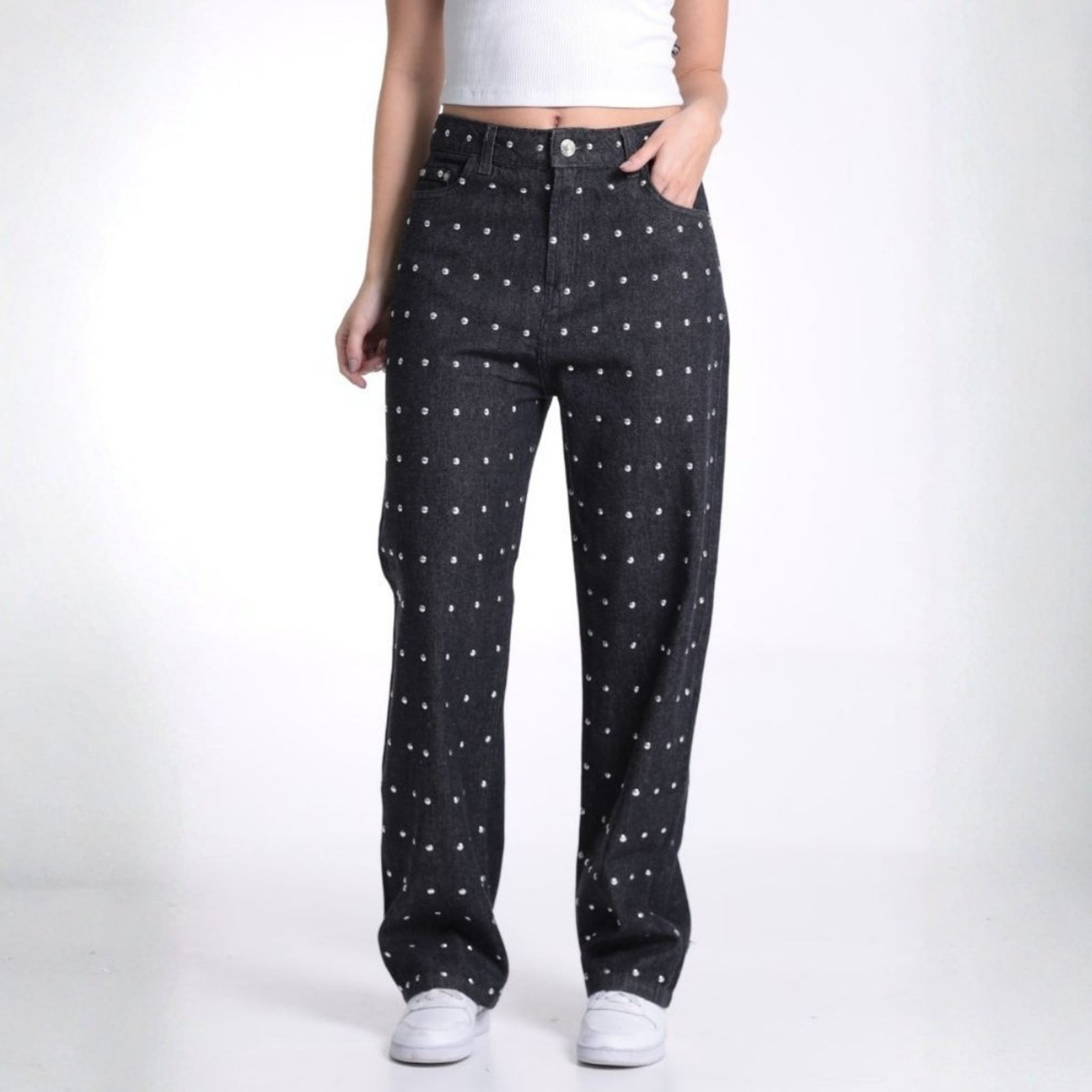Calça Jeans Boyfriend Com Aplicação Feminino Revanche Wallis