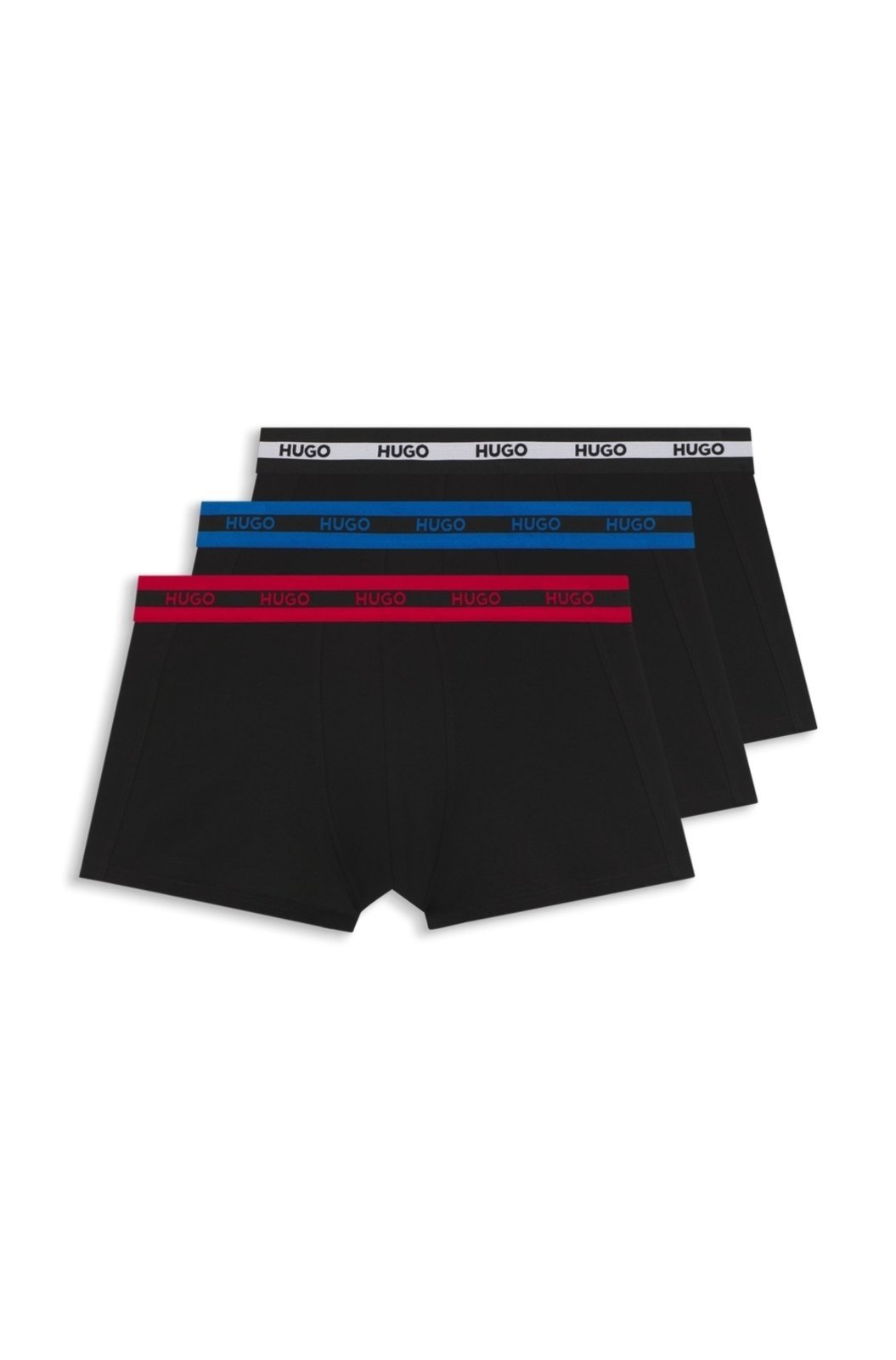 Pack De Três Cuecas Em Algodão Elástico Com Logo No Cós